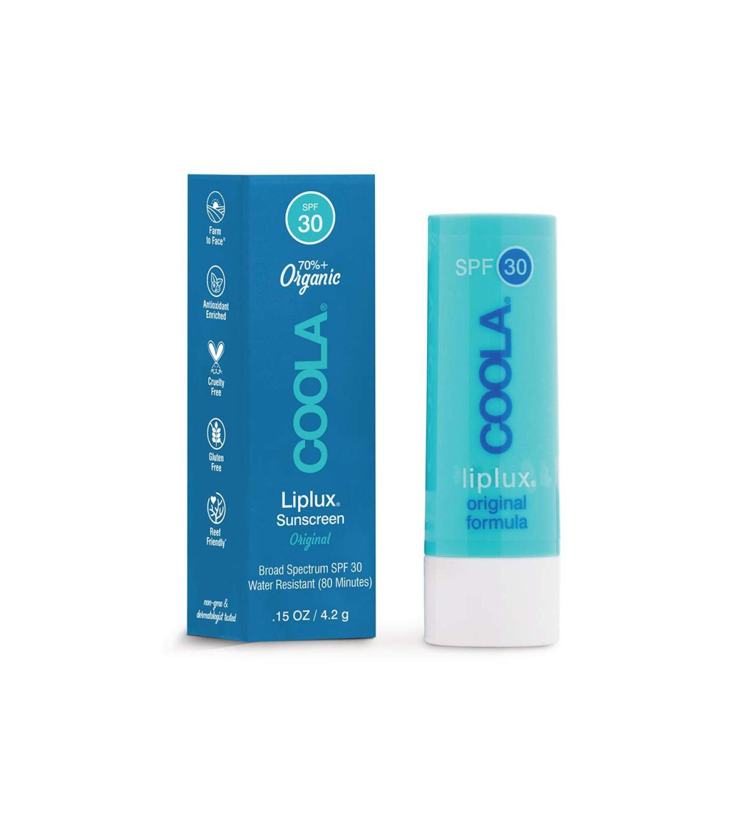 Coola Organic Liplux SPF 30 Sunscreen Lip Balm for Daily Protection - Buy Online on GoSupps.com