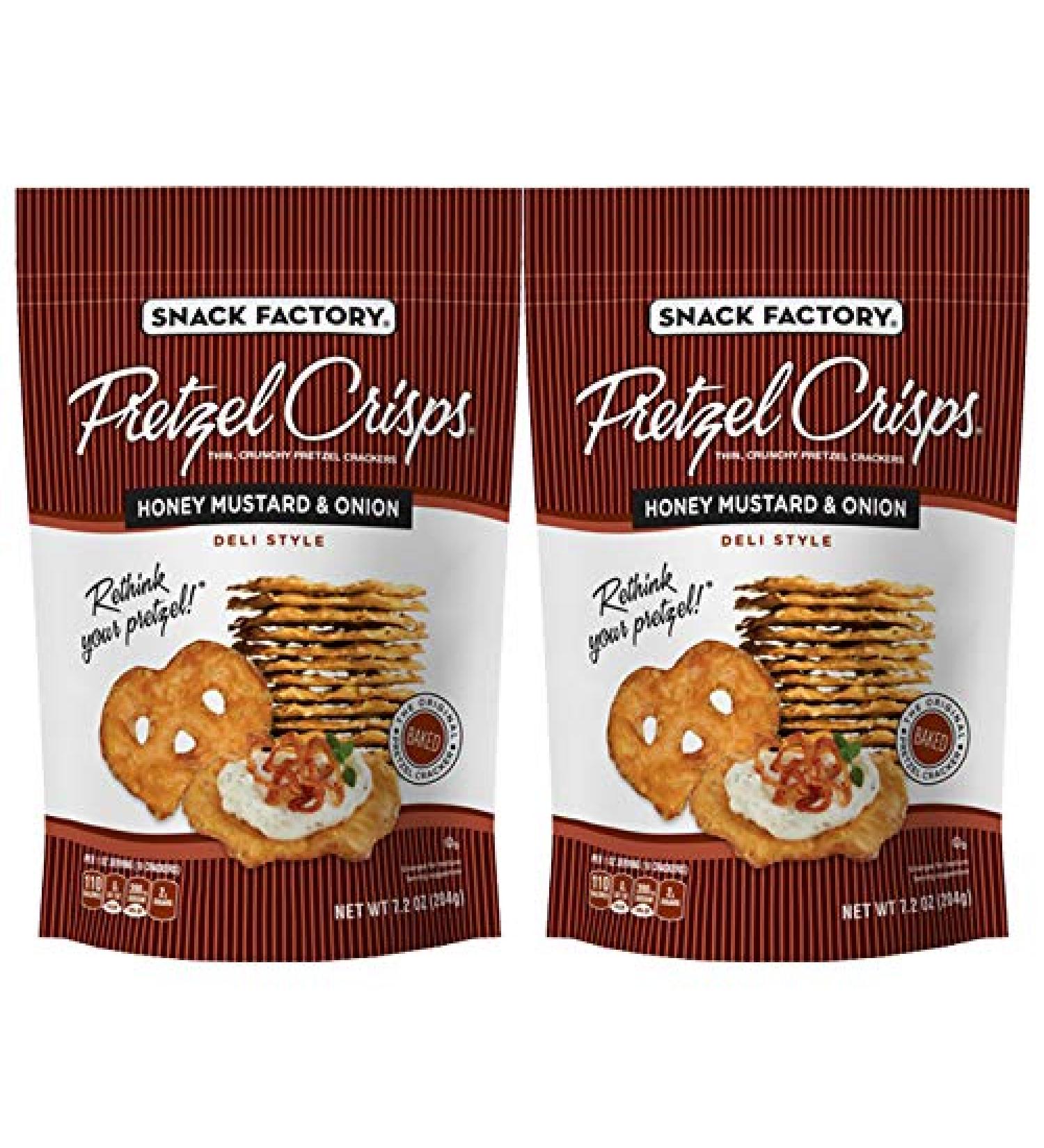 Snack Factory Pretzel Crisps Honey Mustard and Onion 7.2 Ounce (2 pack)