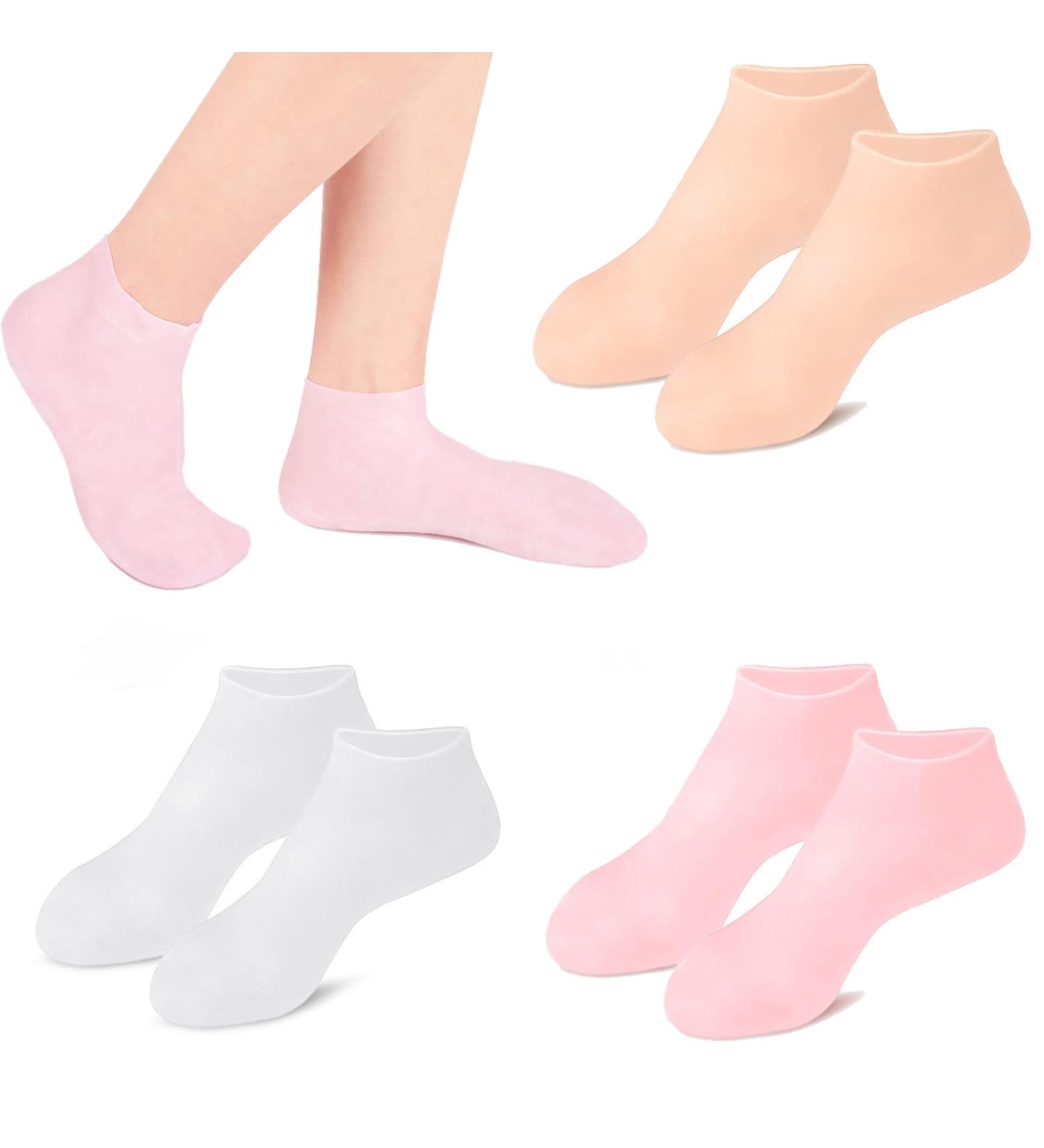 Braleto 3 Pairs Silicone Socks Moisturizing Socks Women Foot Spa Pedicure Silicone Socks Spa Gel Socks Foot Care for Dry Cracked Feet Rough Skins - Buy Online on GoSupps.com