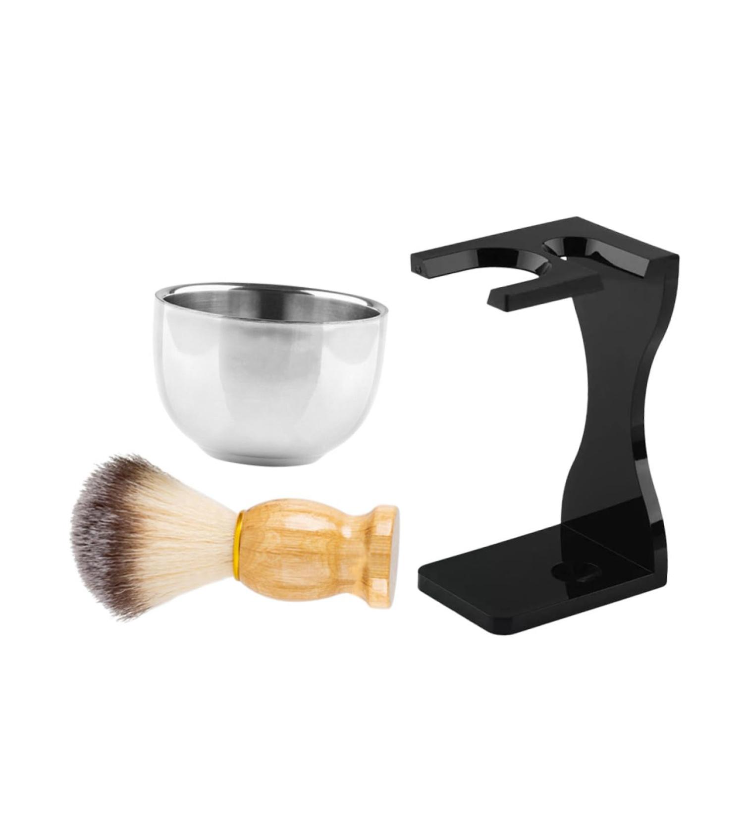Fomiyes Men's Shaving Brush Set - 3 Razor Kits for Beards | Personal Shave Care Gift | Premium Wood & Metal Design - Buy Online on GoSupps.com