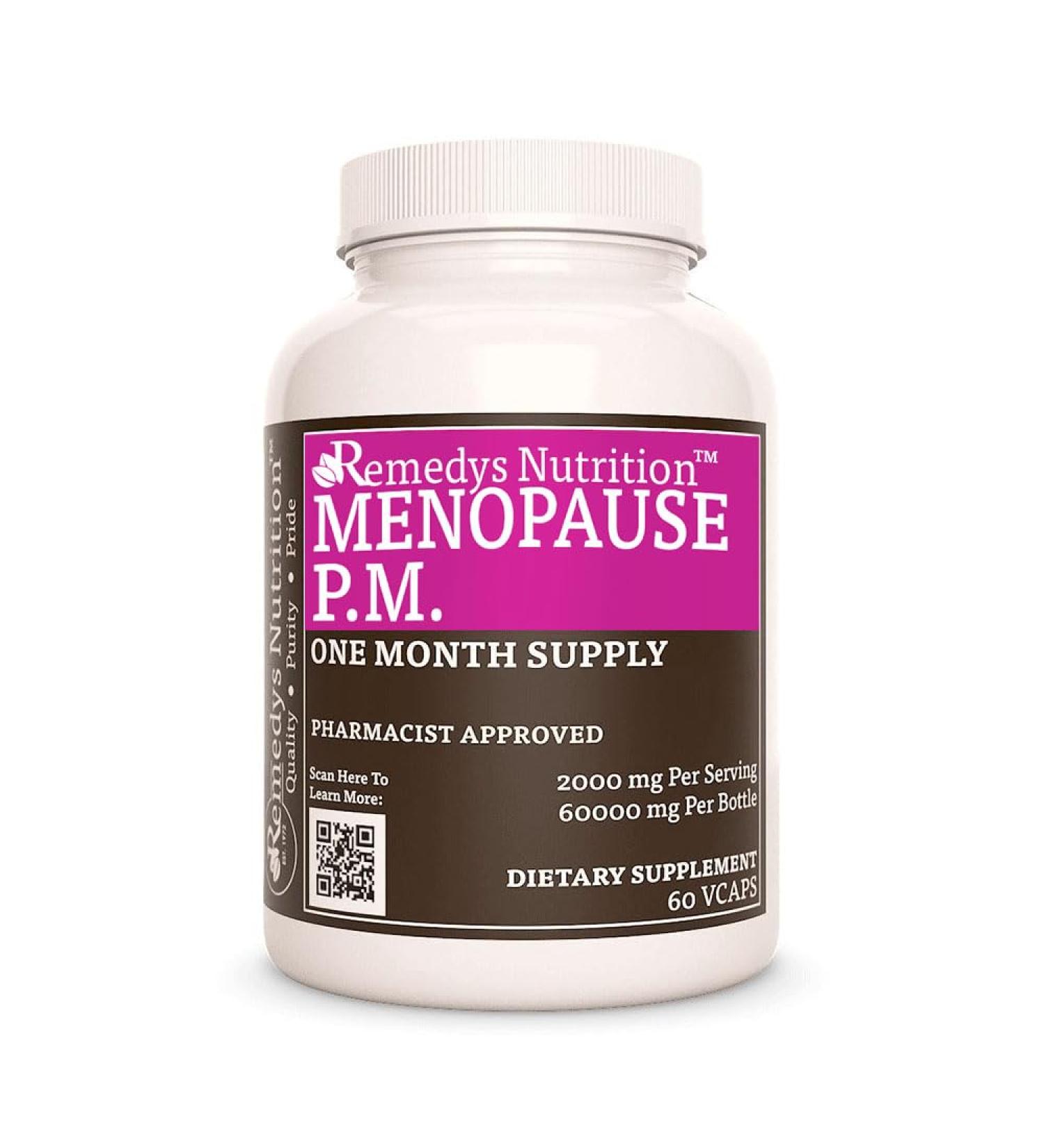 Buy Remedy Nutrition Meno-Pause PM 1000mg Capsules | Vegan & Natural Support for Menopause Relief 60 Capsules - Buy Online on GoSupps.com