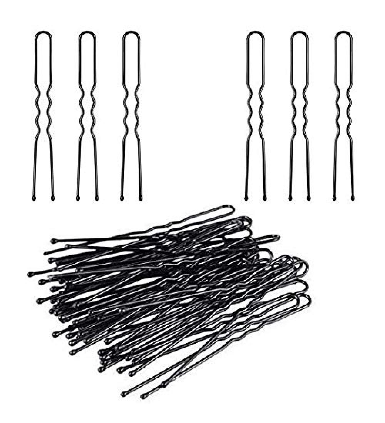 DNHCLL 100PCS Black Metal U-Shape Bobby Pins - Curved Bun Hair Clip for Girls, Women, and Hairdressing Salon - Buy Online on GoSupps.com