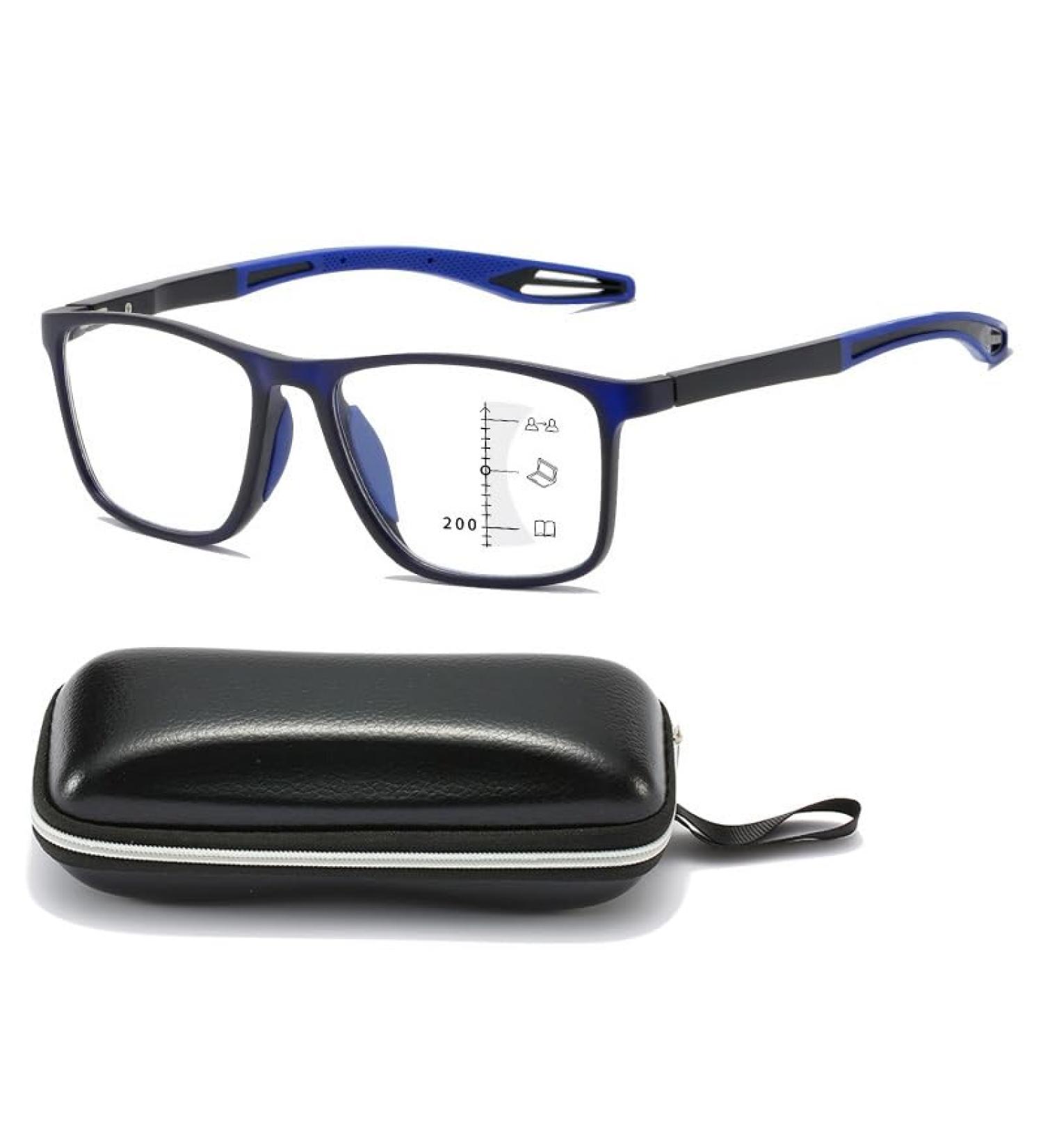 Buy VAKUUM Progressive Multifocus Reading Glasses | Anti Blue Light & Glare Computer Readers for Men & Women - Navy Blue 4.0x - International Shipping Available - Buy Online on GoSupps.com