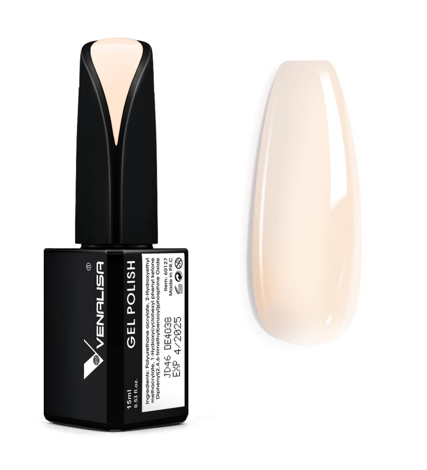 VENALISA Beige White Gel Nail Polish 15ml - Soak Off UV LED French Nail Design - Buy Online on GoSupps.com