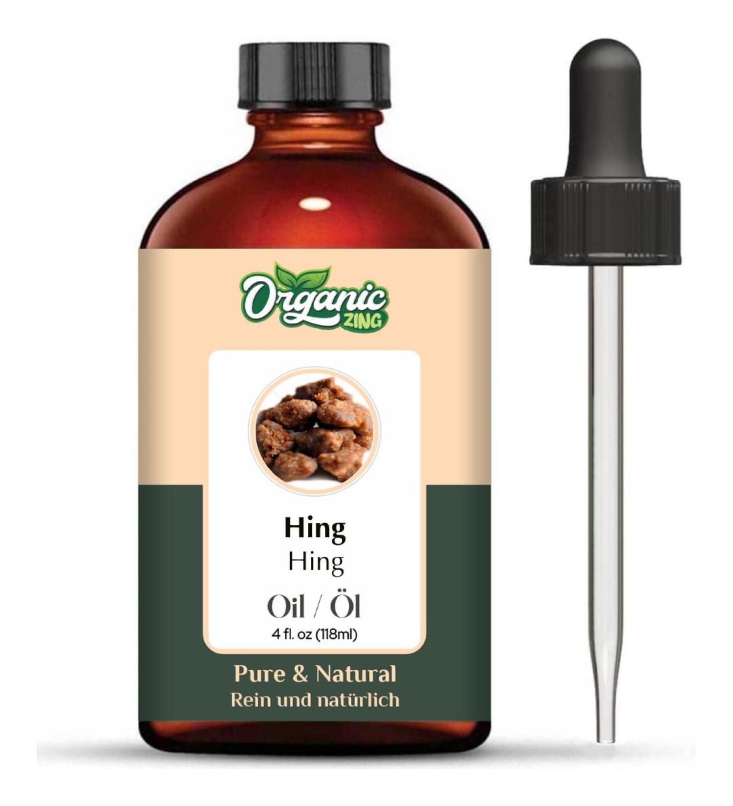 ORGANIC ZING Organic Zing Hing (Ferula asafoetida) Pure and natural essential oil for skin and hair care 118 ml