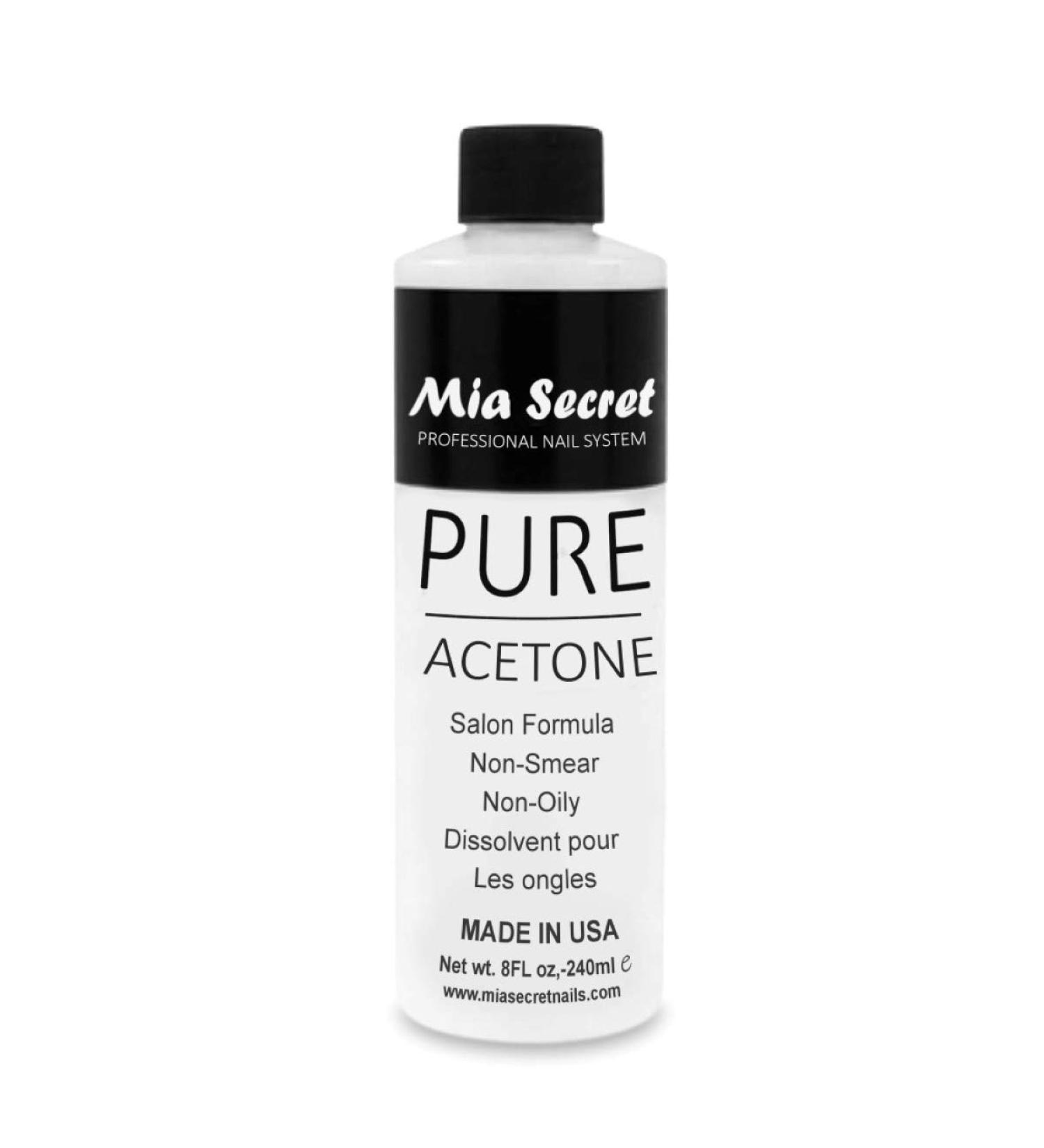 Mia Secret 100% Pure Acetone Nail Polish Remover 8 Fl Oz - Gentle Cuticle Remover for Natural, Acrylic & Sculptured Nails - Quick & Effective Formula - Buy Online on GoSupps.com