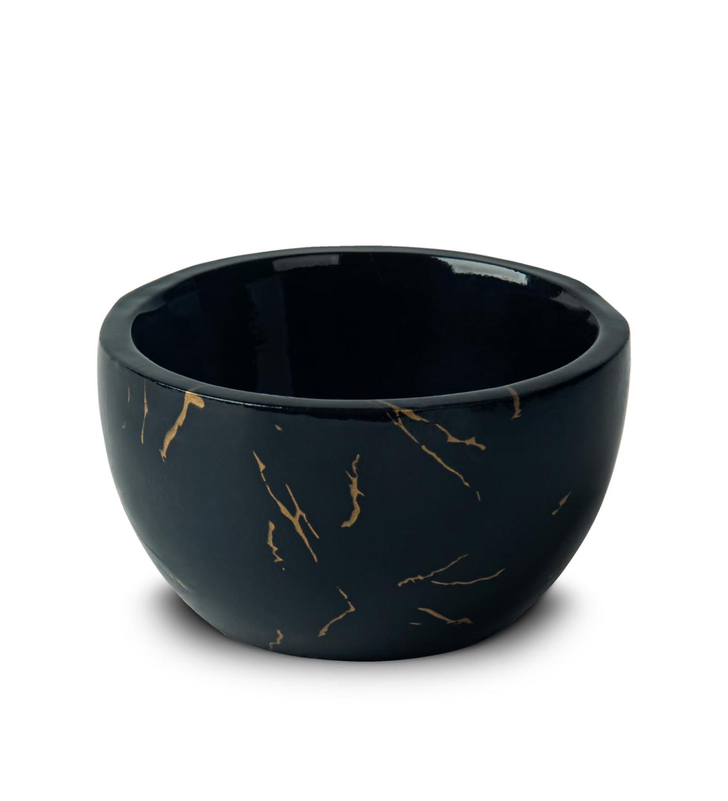DGUDGU Marbled Black Shaving Bowl | Premium Resin Shaving Cup for Cream & Soap | International Shipping - Buy Online on GoSupps.com