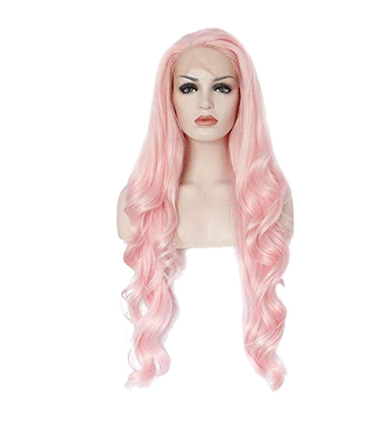 Buy Pink Long Straight Wig for Women - Curly Brazilian Hair for Parties | 50s 60s 70s 80s Styles - International Shipping Available - Buy Online on GoSupps.com