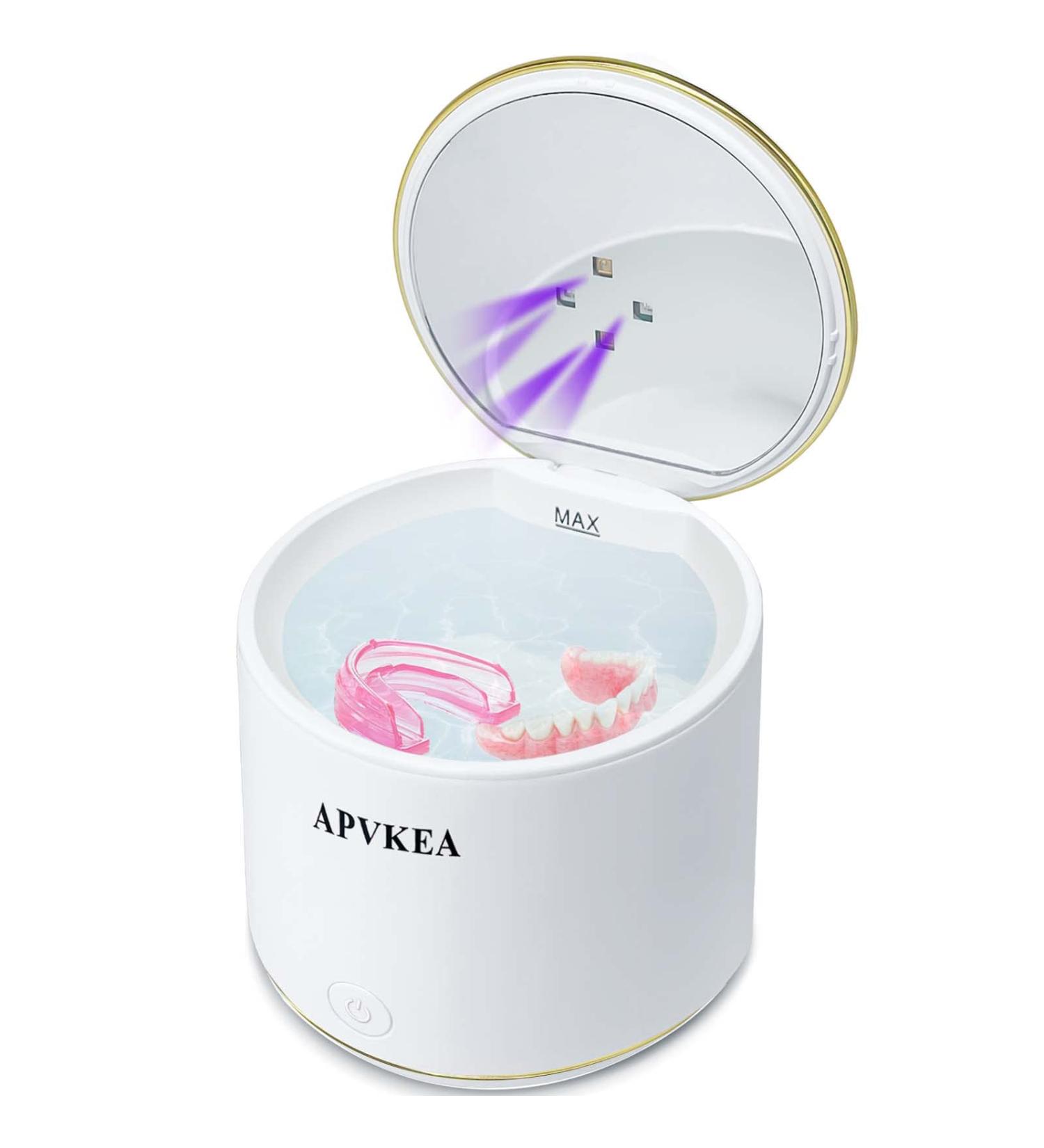 APVKEA Ultrasonic Cleaner for Dental Appliances and Jewelry - Retainer Cleaner Machine for Dentures, Aligners, Mouth Guards, and More - Buy Online on GoSupps.com