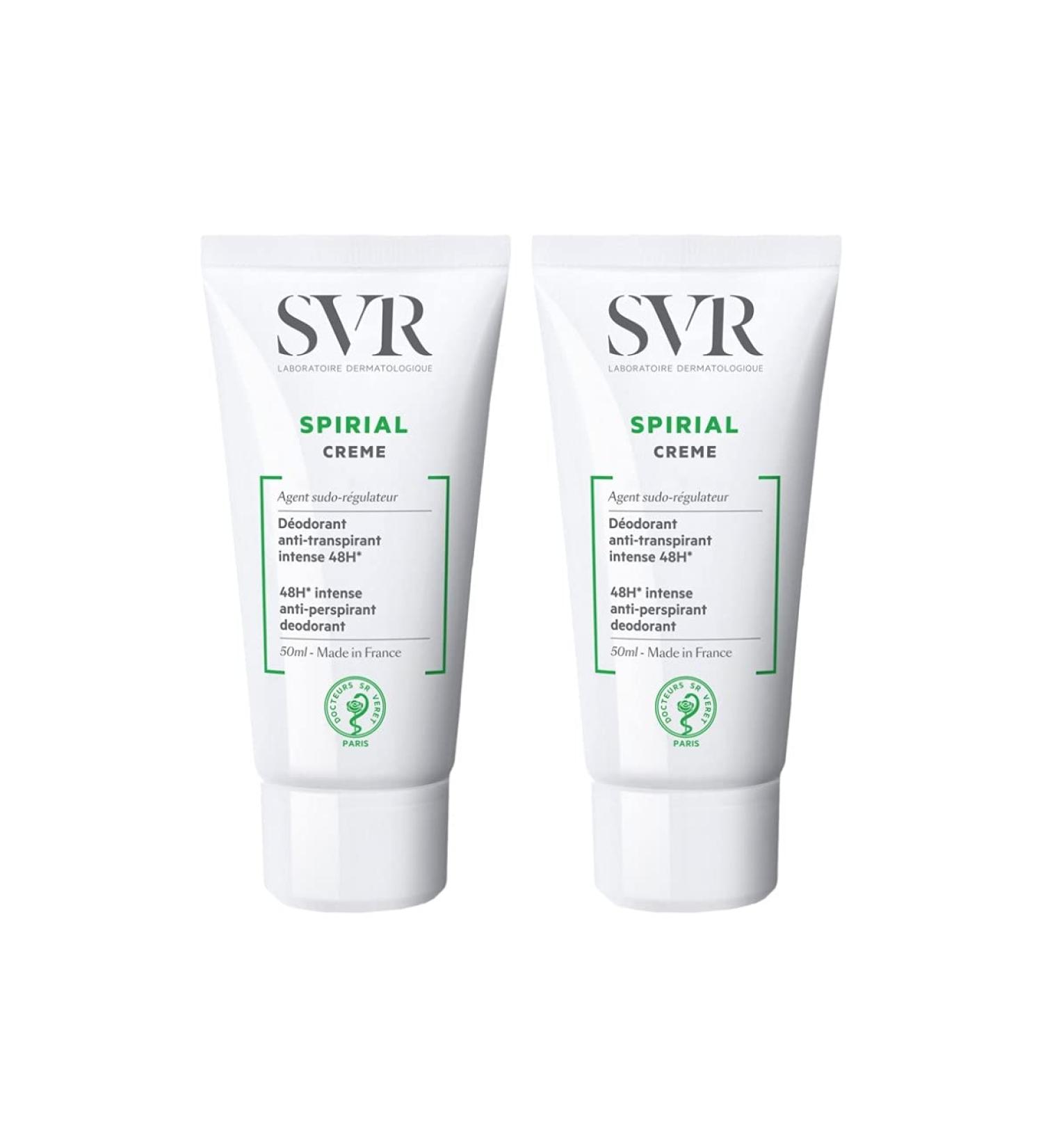 SVR Spirial Intense Anti-Perspirant Deodorant Cream 48H Pack of 2 x 50 ml