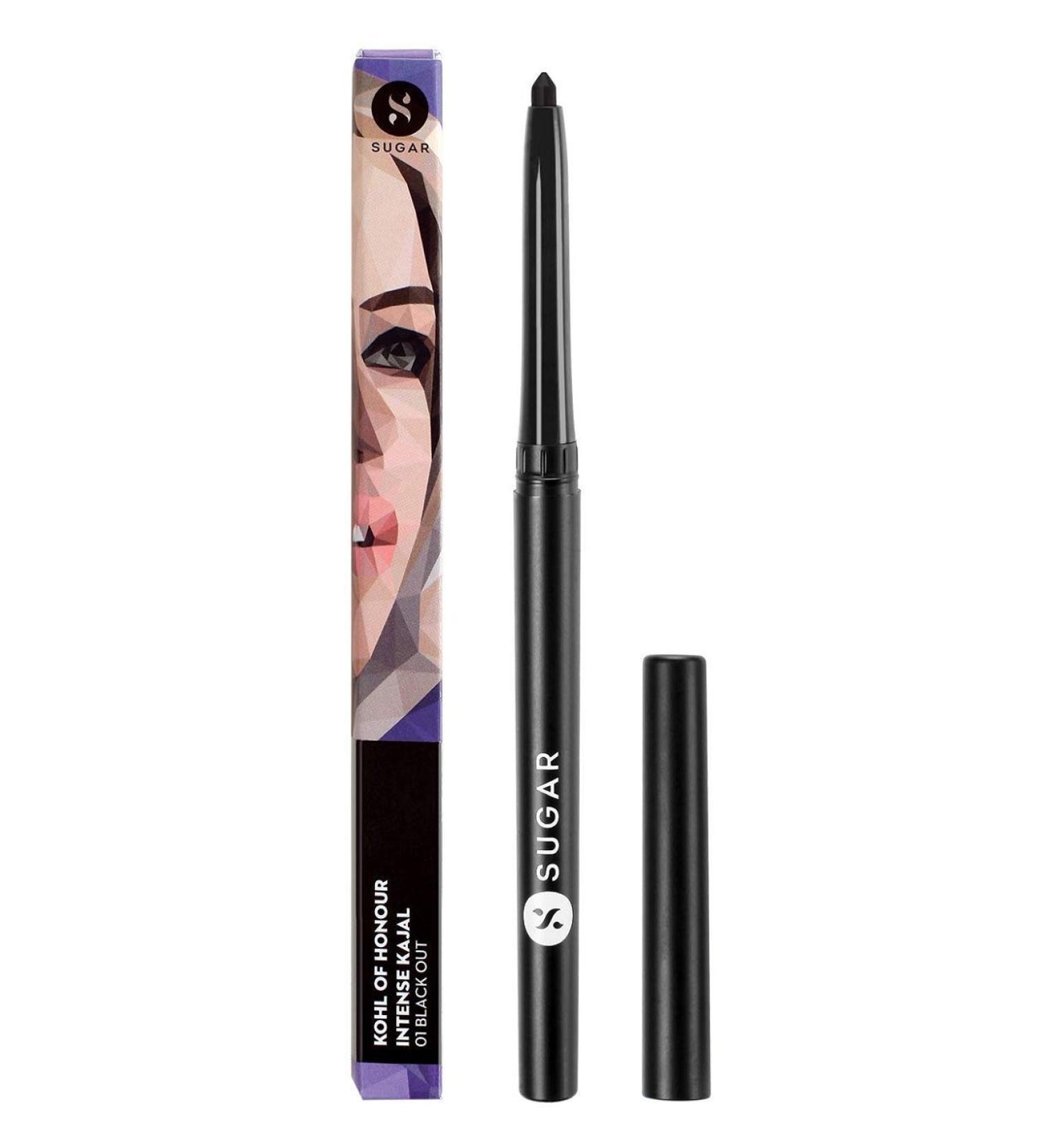 SUGAR Cosmetics Kohl Of Honour Intense Kajal 01 Black Out 0.25gm - Rich Black Kajal for Intense Eyes - Buy Online on GoSupps.com