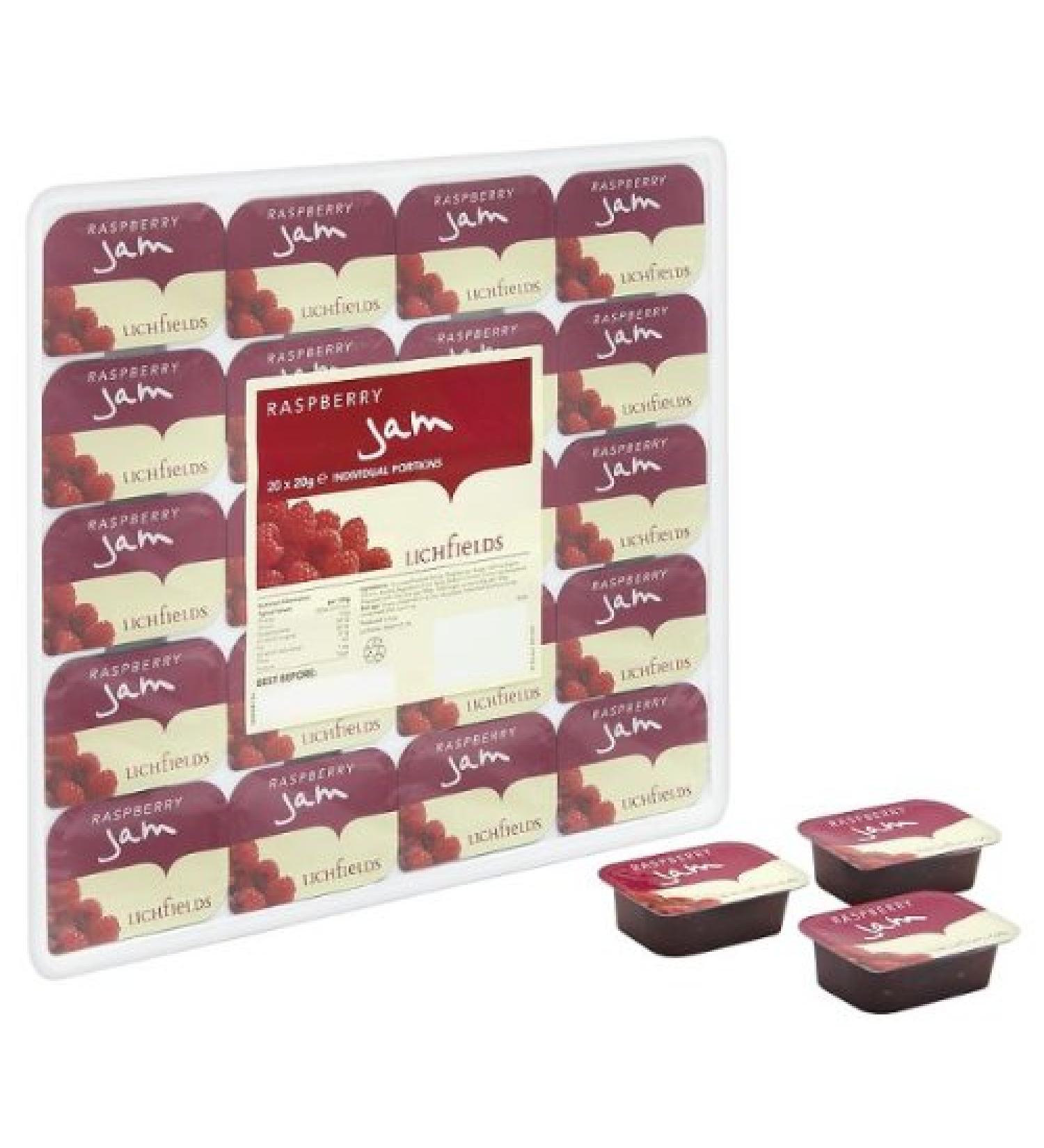 Lichfields Raspberry Jam Individual Portions 20 x 20G