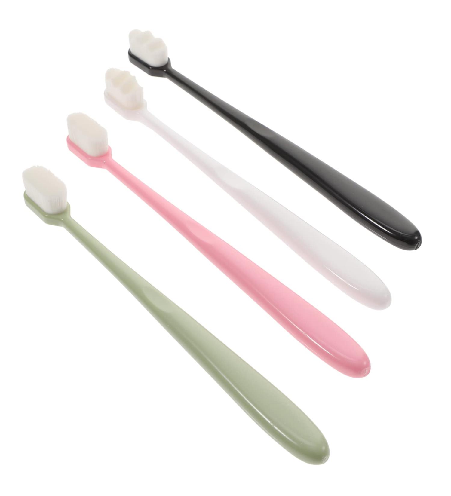 Hapinary 4-Piece Soft Travel Toothbrush Set - Manual Tooth Cleaning Kit Color-Sorted Perfect Gift for Travelers - Buy Online on GoSupps.com