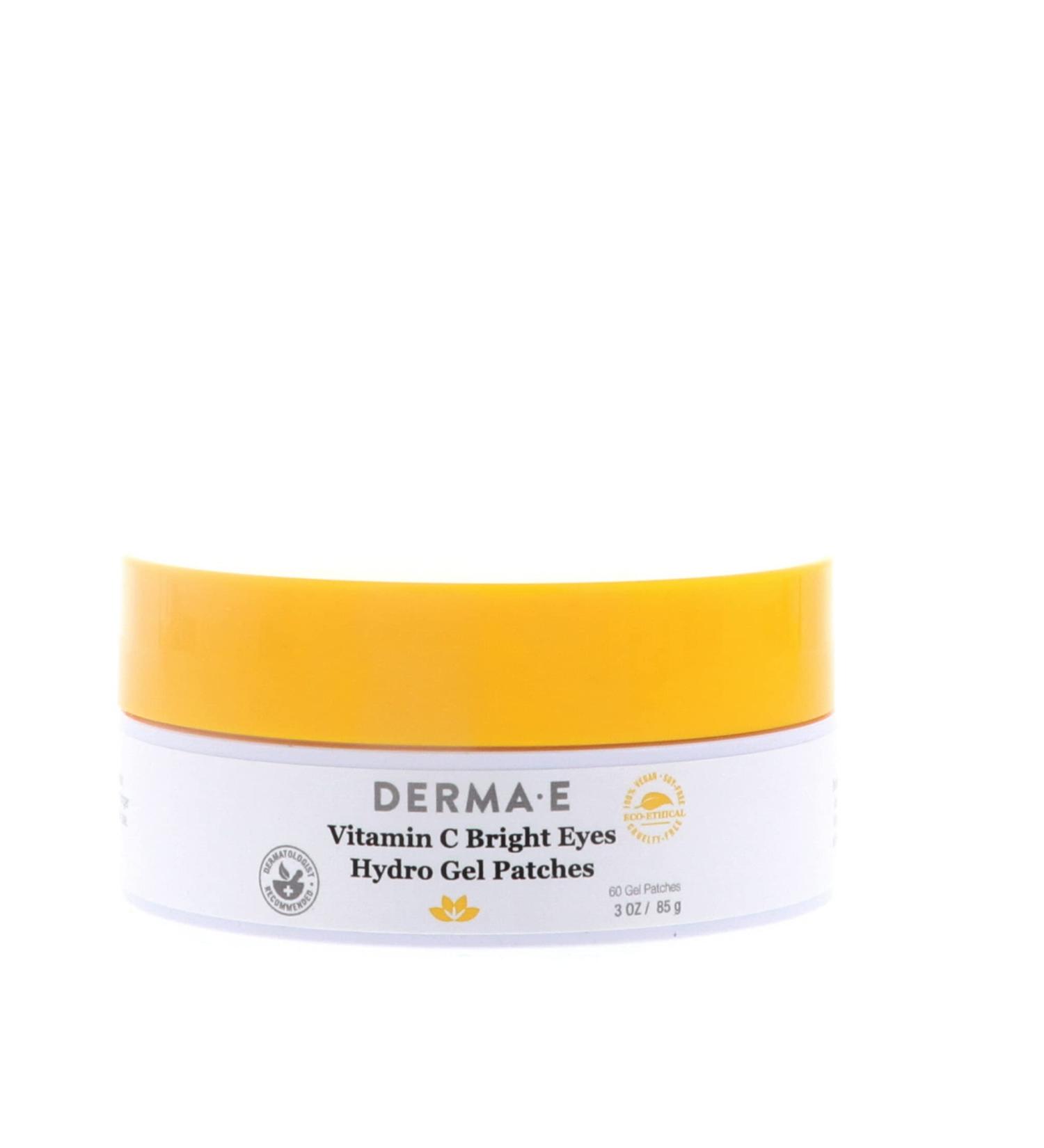DERMA E Vitamin C Bright Eyes Hydro Gel Patches - 2-Pack for Dark Circles & Puffy Eyes - Buy Online on GoSupps.com