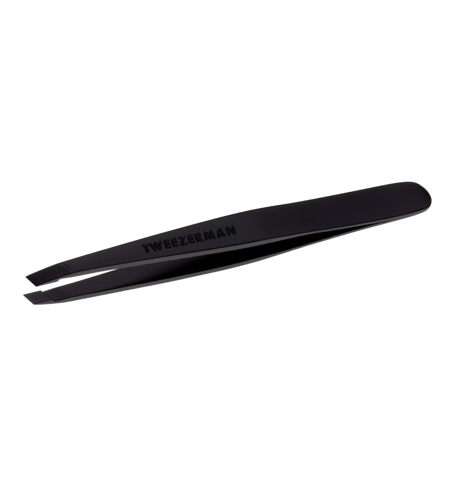 TWEEZERMAN Stainless Steel Tweezers - Hand-Filed Beveled Tip for Precision Hair Plucking - Matte Black | International Shipping Available - Buy Online on GoSupps.com