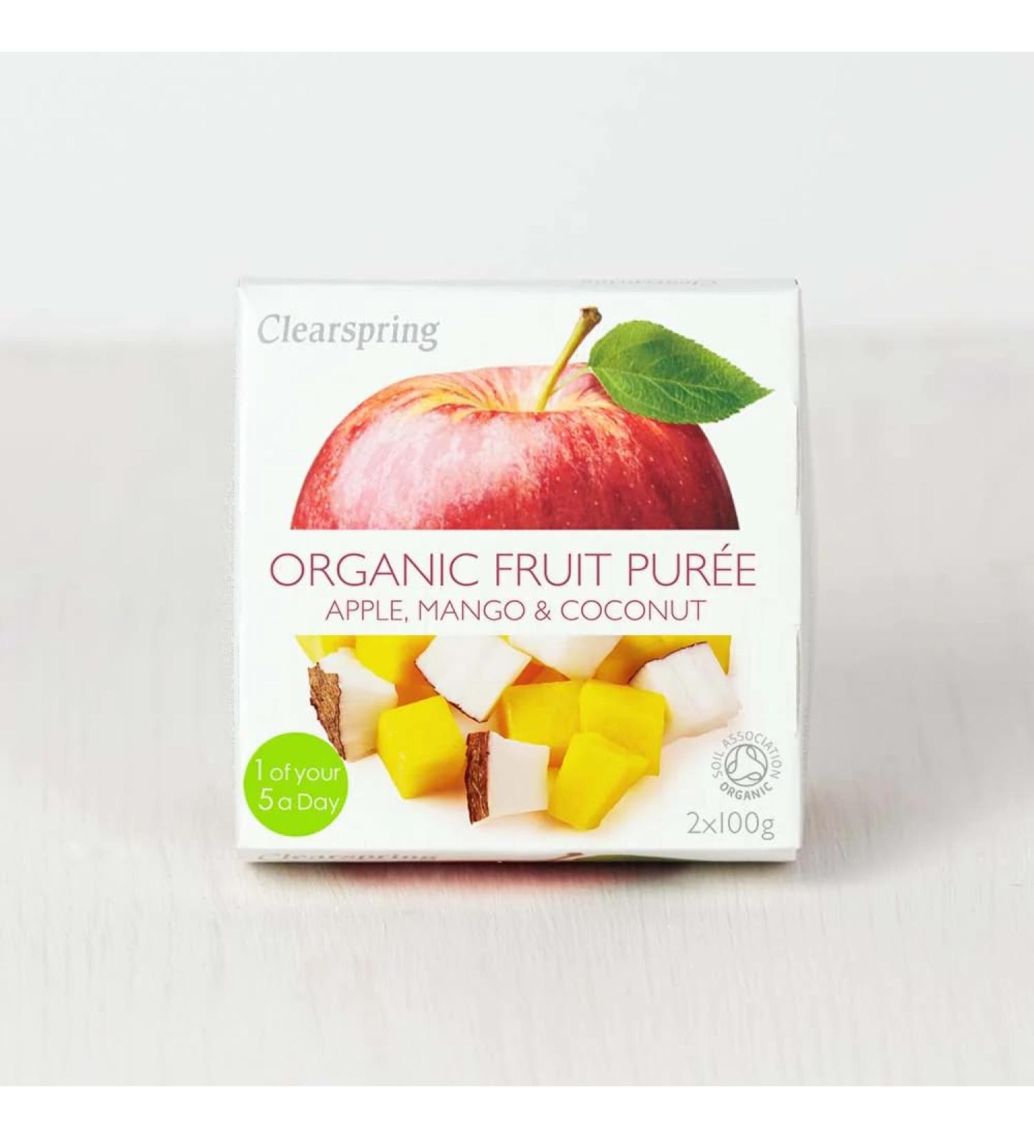 Clearspring Organic Fruit Pur e - Apple Mango & Coconut - Buy Online on GoSupps.com