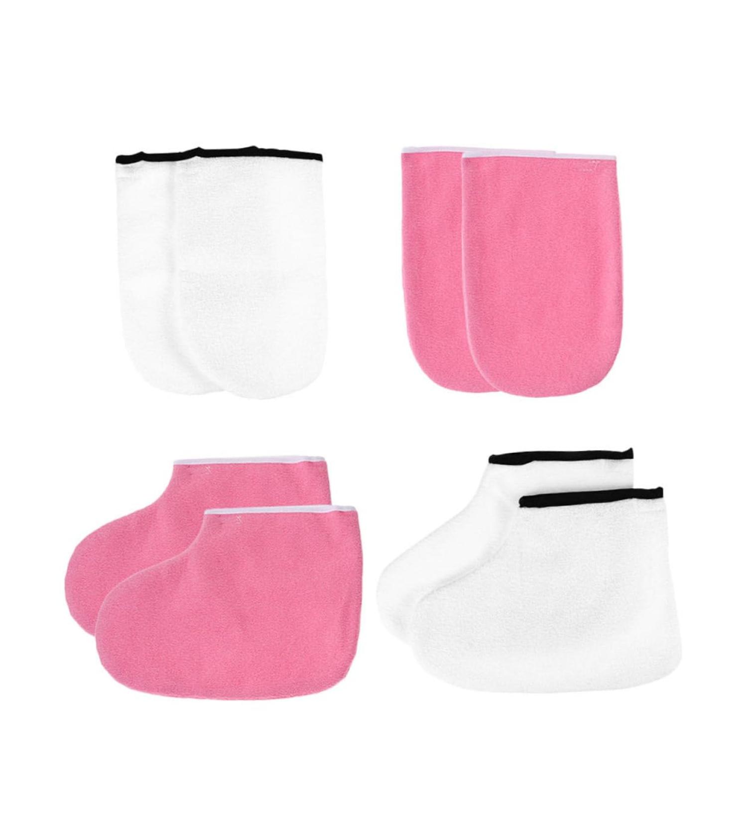 2 Sets of Leather Horn Boots Foot Bath Kit Spa Gloves Nail Tools Foot Care Cover Paraffin Heated Foot Shoes Paraffin Sets Spa Skin Care Gloves Spa Tool - Buy Online on GoSupps.com