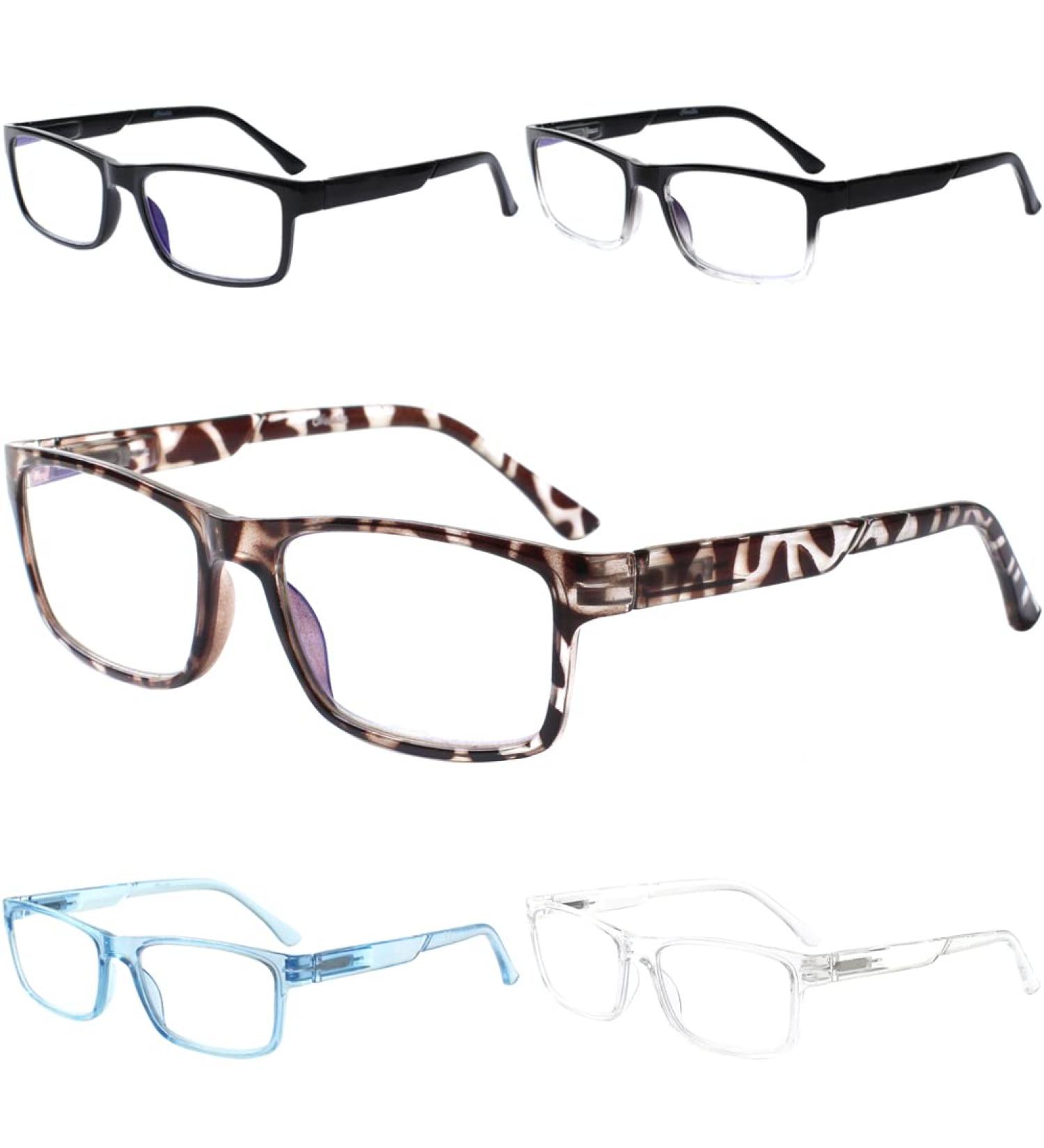 5-Pack Henotin Blue Light Blocking Reading Glasses 3.5 Diopters - Anti Glare UV Ray Filter Eyeglasses for Women Men - Multicoloured Spring Hinge Readers - Buy Online on GoSupps.com