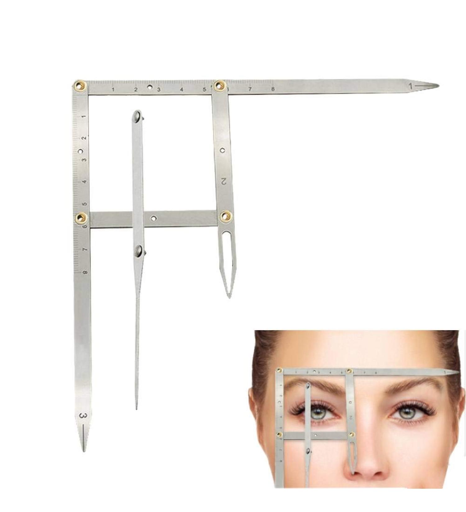 ANGGREK Microblading Caliper Gold Stainless Steel Measuring Tool for Permanent Makeup Stencil Three-point Positioning Balance Ruler - Buy Online on GoSupps.com