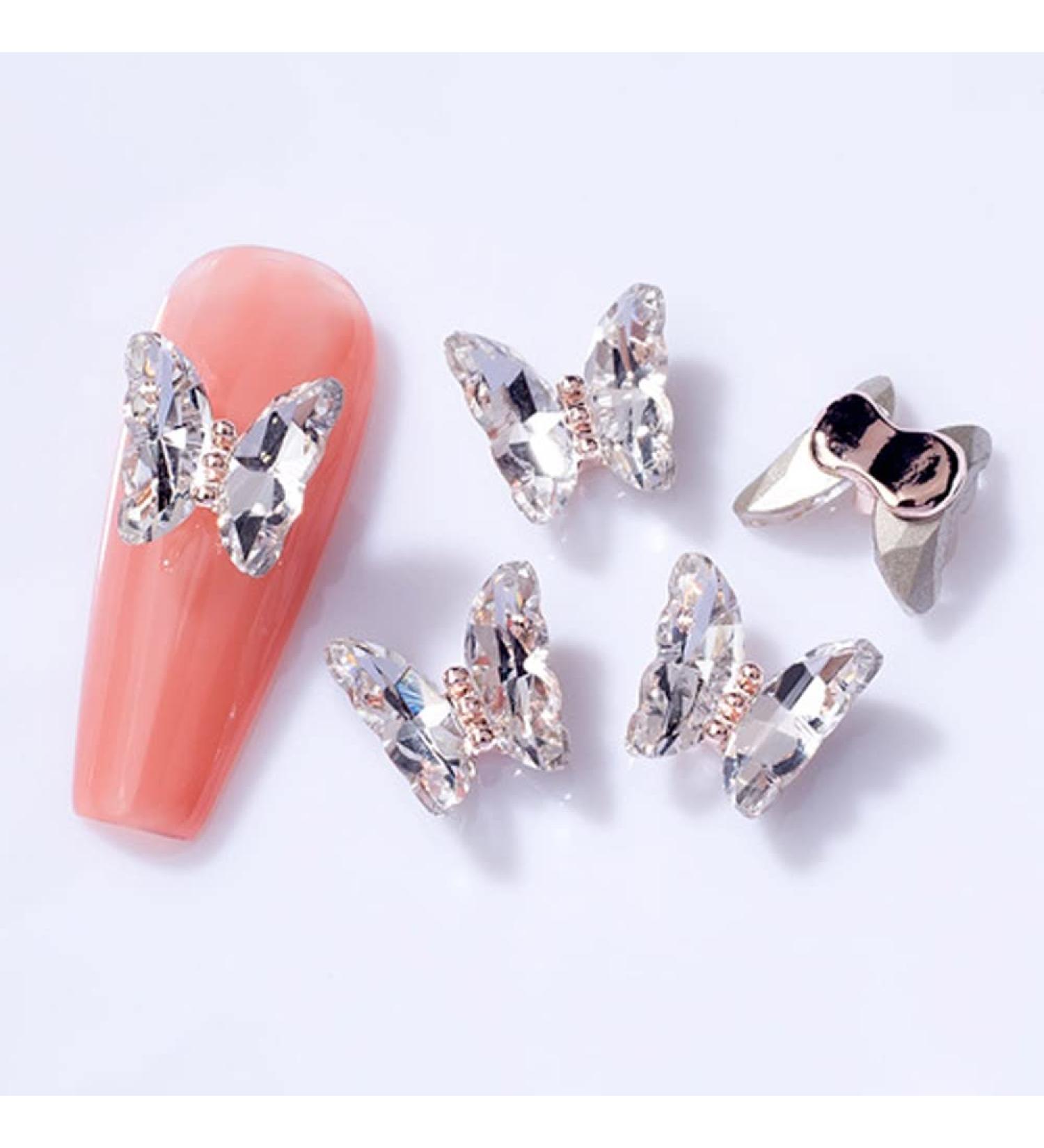 3D Nail Art Rhinestone Crystal AB Butterfly Charms Sparkle Nail Decoration Jewerlry Hand Craft DIY Accessories (MJ14) - Buy Online on GoSupps.com
