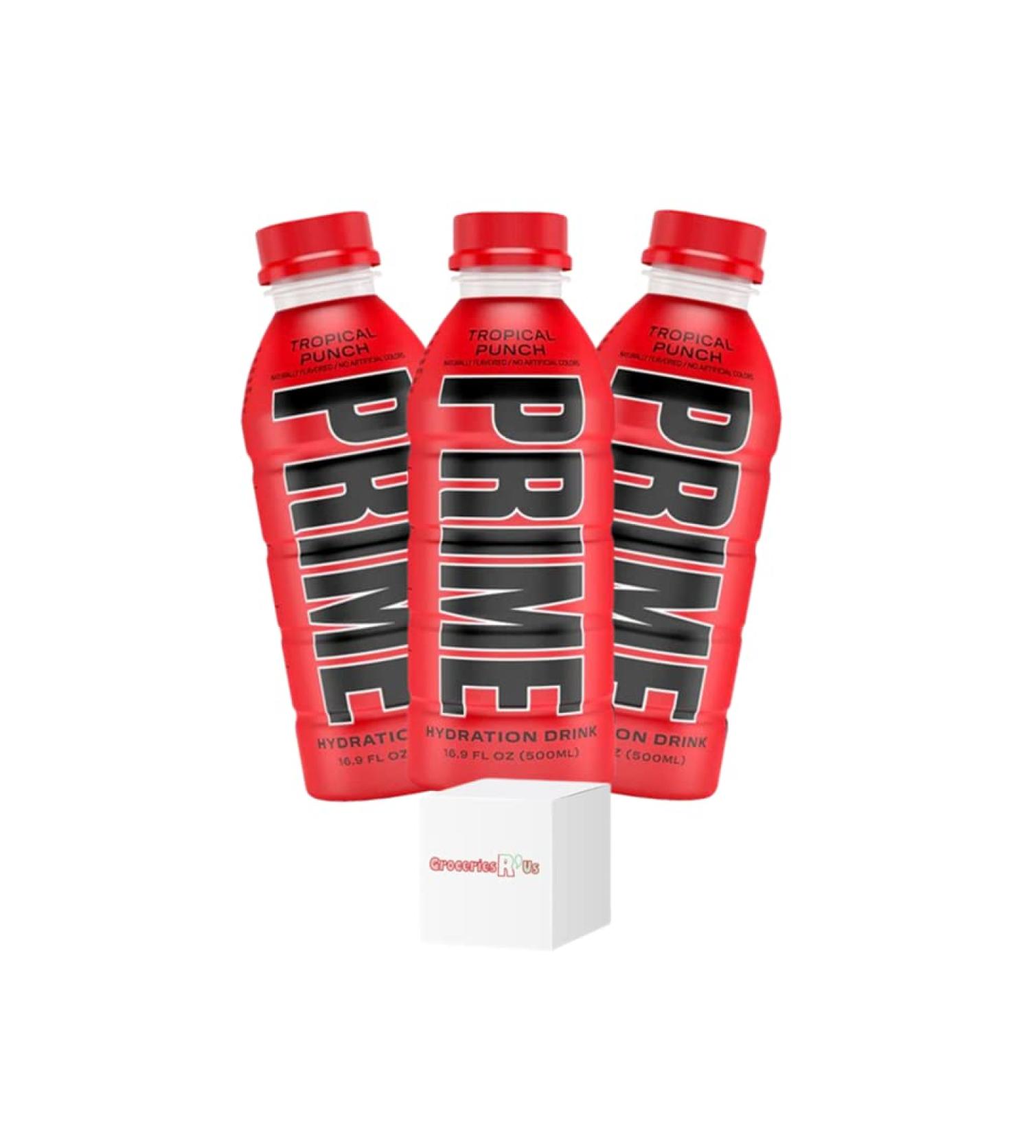  GroceriesRus GroceriesRus Prime Hydration by Logan Paul & KSI Naturally flavored sugar and caffeine free Tropical Punch 500 ml (pack of 3) - Buy Online on GoSupps.com