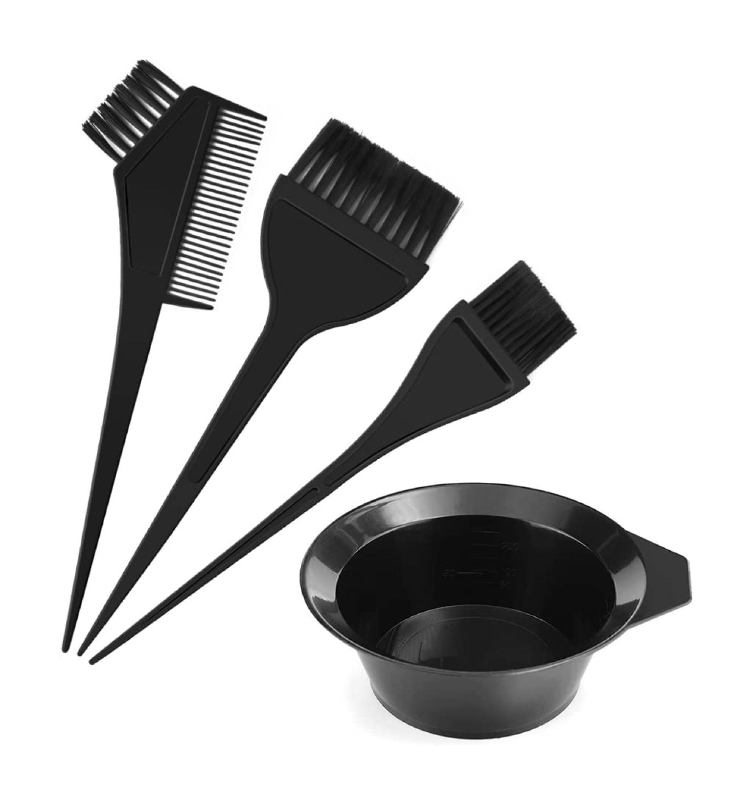 GAOHUI 4 Pcs Hair Coloring Brushes Kit - Double Sided Hair Dyeing Brushes Tint Comb Set for DIY Salon Hair Coloring - Includes Mixing Bowl - Buy Online on GoSupps.com