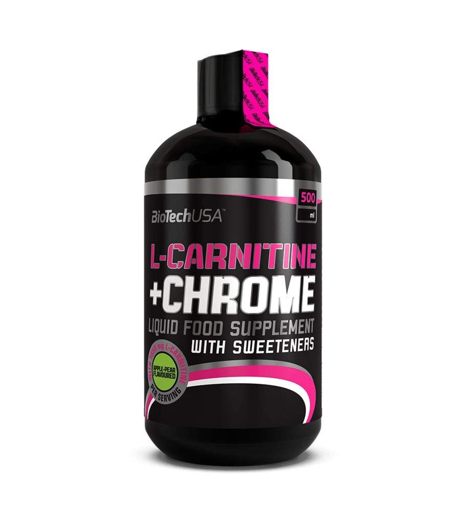L-Carnitine 35.000 mg + Chrome Concentrate Orange 500ml - Carnitine with Chrome in Liquid Form - BiotechUSA