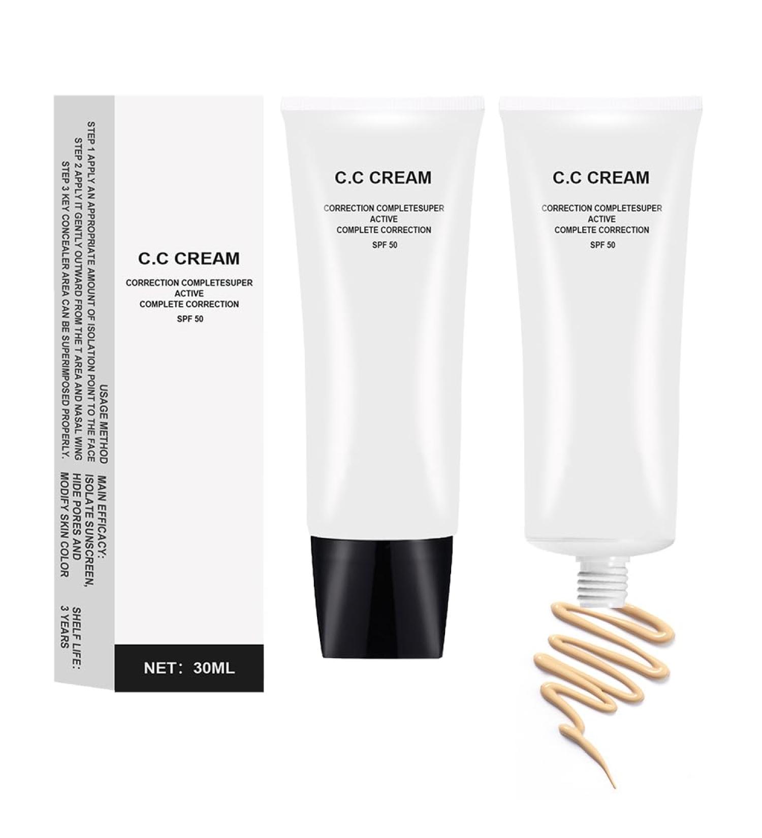 2Pcs CC Cream Skin Tone Adjusting with SPF 50 Complete Correction Active Formula 30ml (Natural 2Pcs) Natural-2Pcs - Buy Online on GoSupps.com