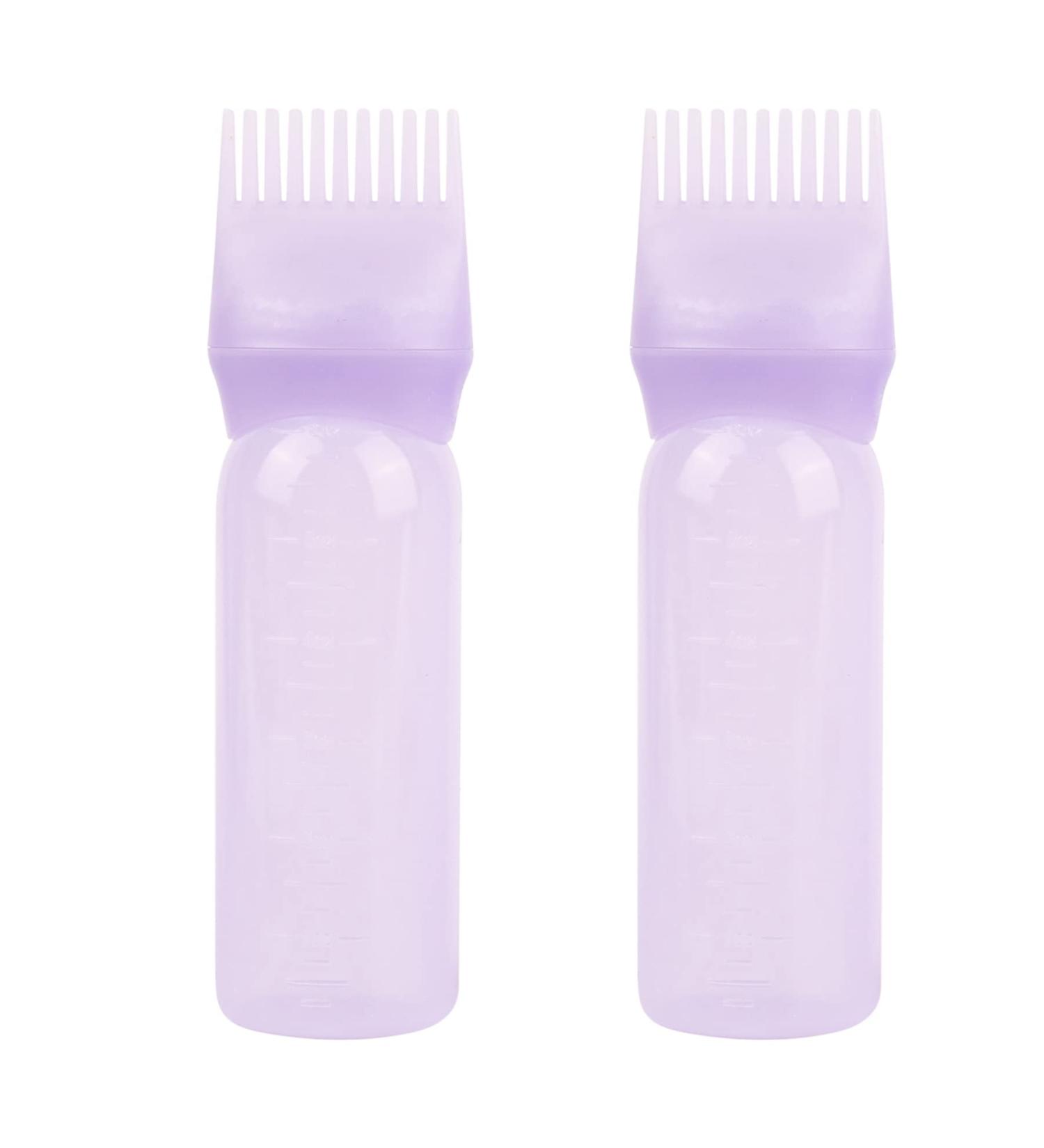 Framendino 2 Pack Purple Root Comb Applicator Bottle - Hair Dye & Oil Squeeze Bottles with Graduated Scale - Buy Online on GoSupps.com