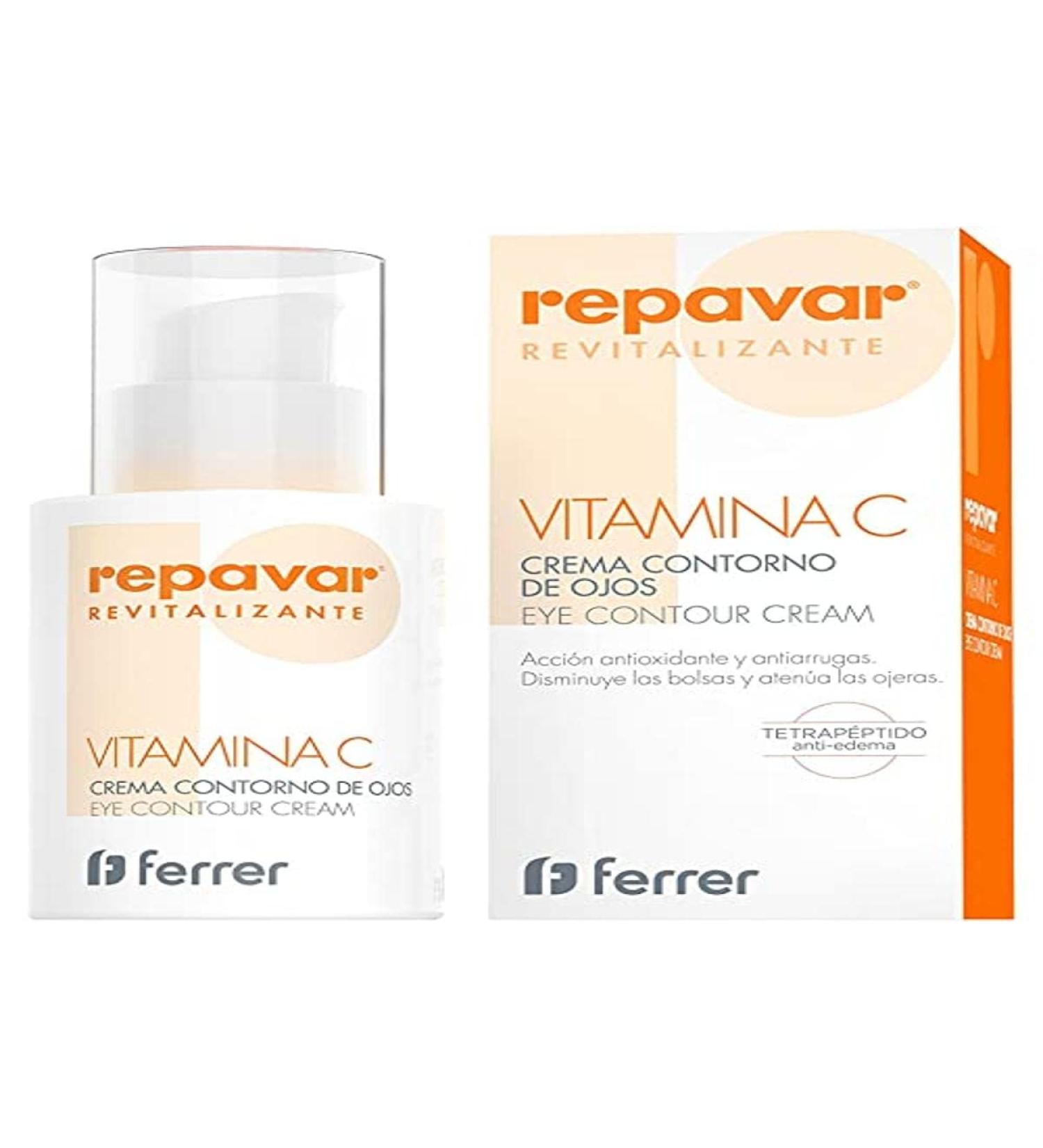 Repavar Revitalizing - Eye contour cream against wrinkles - With vitamin C - Effective against bags under the eyes dark circles and crow's feet - 100 ml