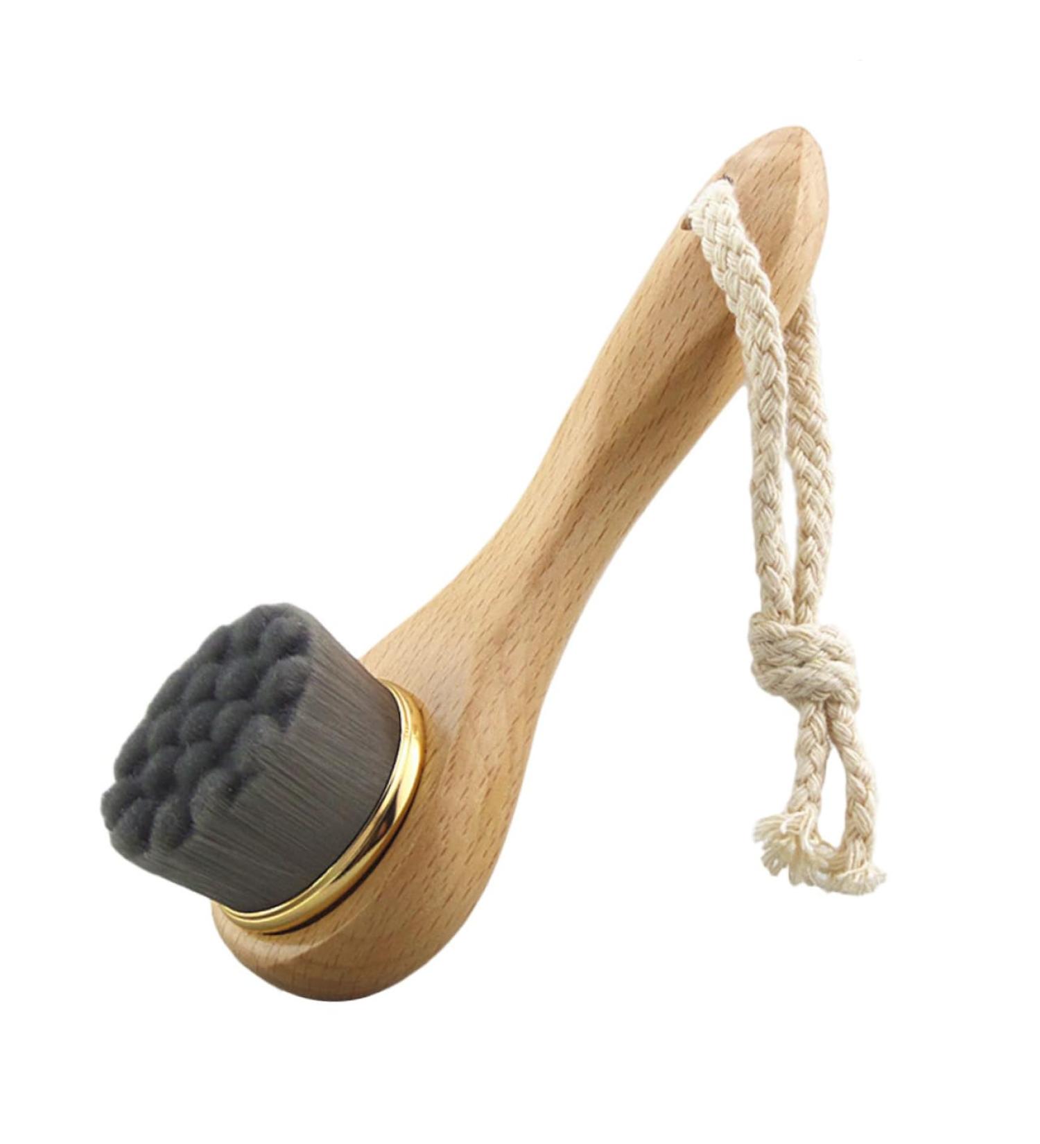 FOYTOKI Skin Cleaning Brush Facial Scrub Brush Wooden Face Cleaning Brush Cleansing Brush Scissor Sleeve Wooden Skin Brush Exfoliating Brush Beech Facial Brush Scrubber Bamboo Long Handle - Buy Online on GoSupps.com