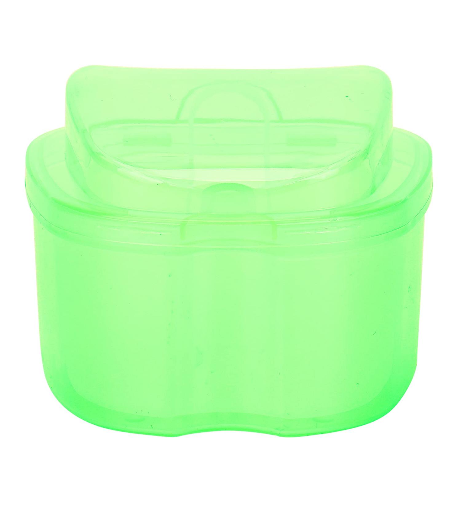 Denture Bath Case Box - Colored Storage Container for False Teeth with Strainer Basket (Green) | International Shipping Available - Buy Online on GoSupps.com
