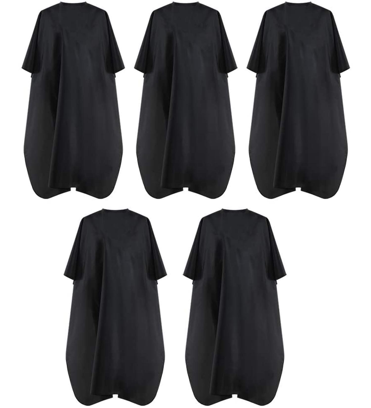 Black Waterproof Barber Capes 5 Pack - Professional Hair Cutting Capes for Adults - Water Resistant Salon Cape with Metal Snap Closure - 59 x 47 - Buy Online on GoSupps.com