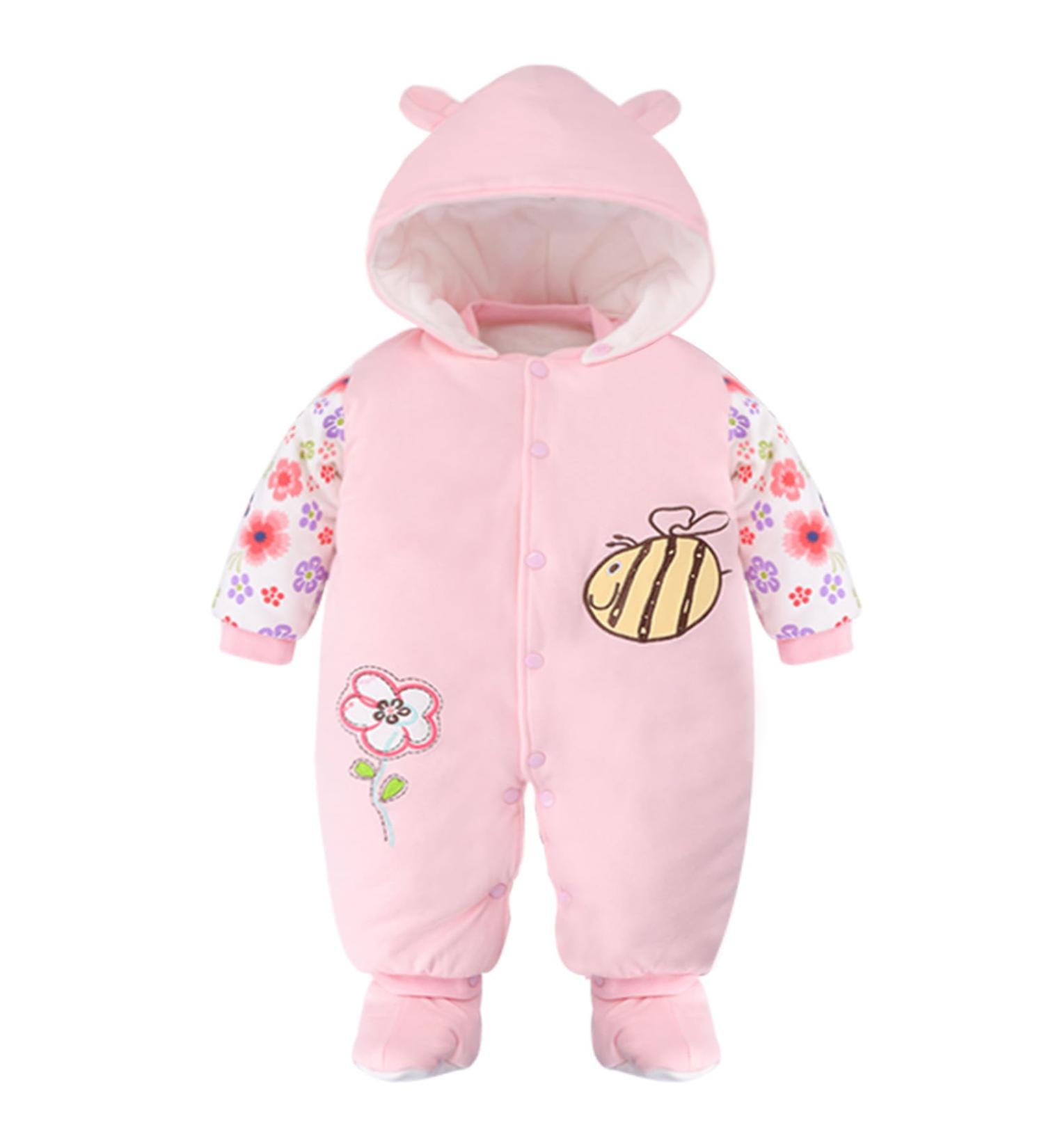 Cotton Baby Rompers with Booties & Hat | Infant Winter Outfits Set 6-9 Months - Buy Online on GoSupps.com