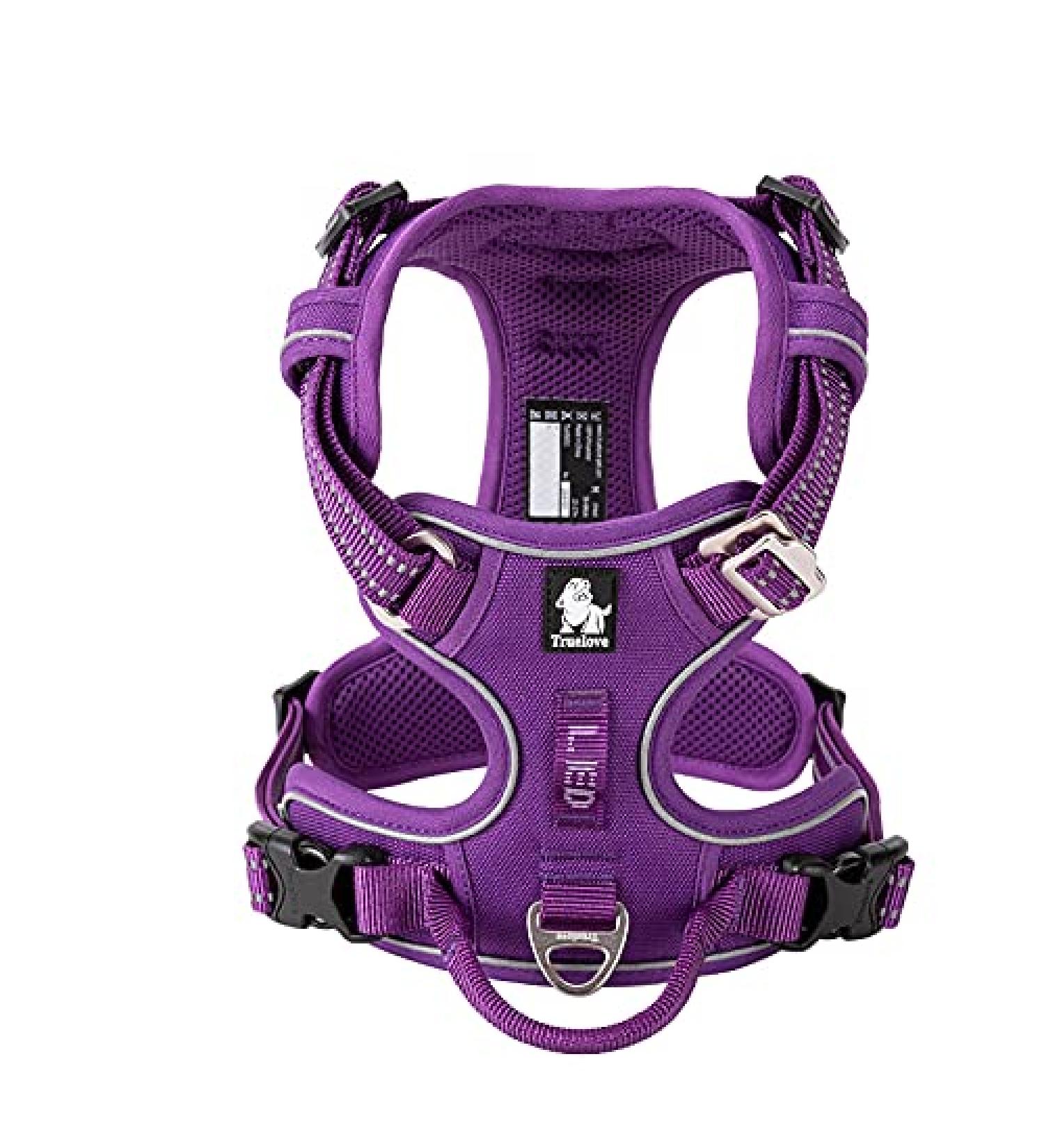 Truelove No Pull Dog Harness - Reflective Adjustable Soft Padded Vest for Dogs - TLH56512 S Purple - Buy Online on GoSupps.com
