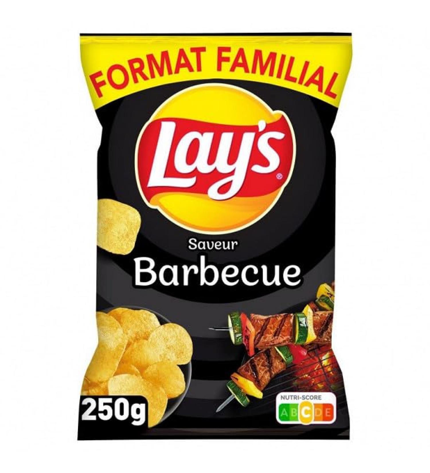 LAY'S - Barbecue Flavor Chips Family Size 250G - Four Items