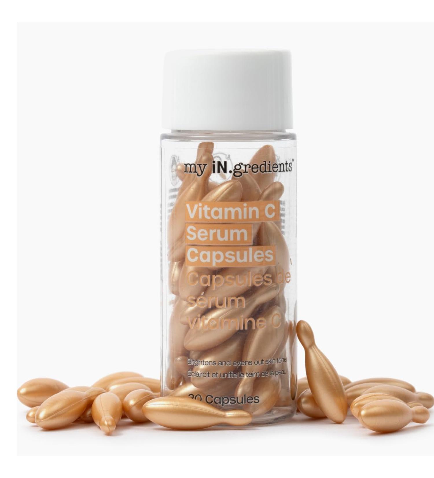 Masque Bar 10% Vitamin C Serum Capsules - Brightening & Hydrating Korean Face Treatment | 30 Paraben & Mineral Oil Free Capsules - Buy Online on GoSupps.com