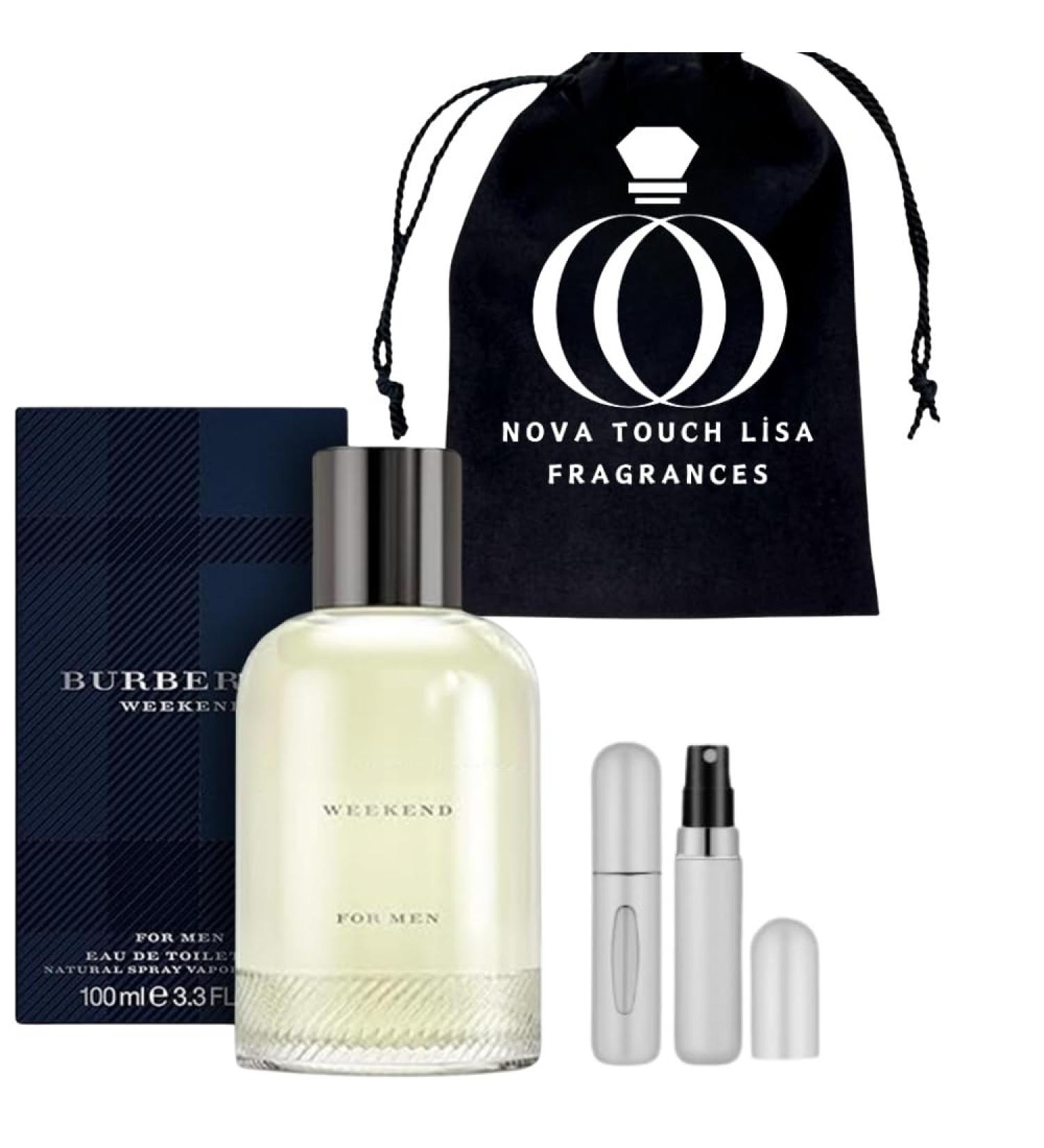 Men Cologne Burbery Weekend Eau de Toilette 3.3 oz Bundle with 5ML Mini Refillable Empty Perfume Atomizer Bottle