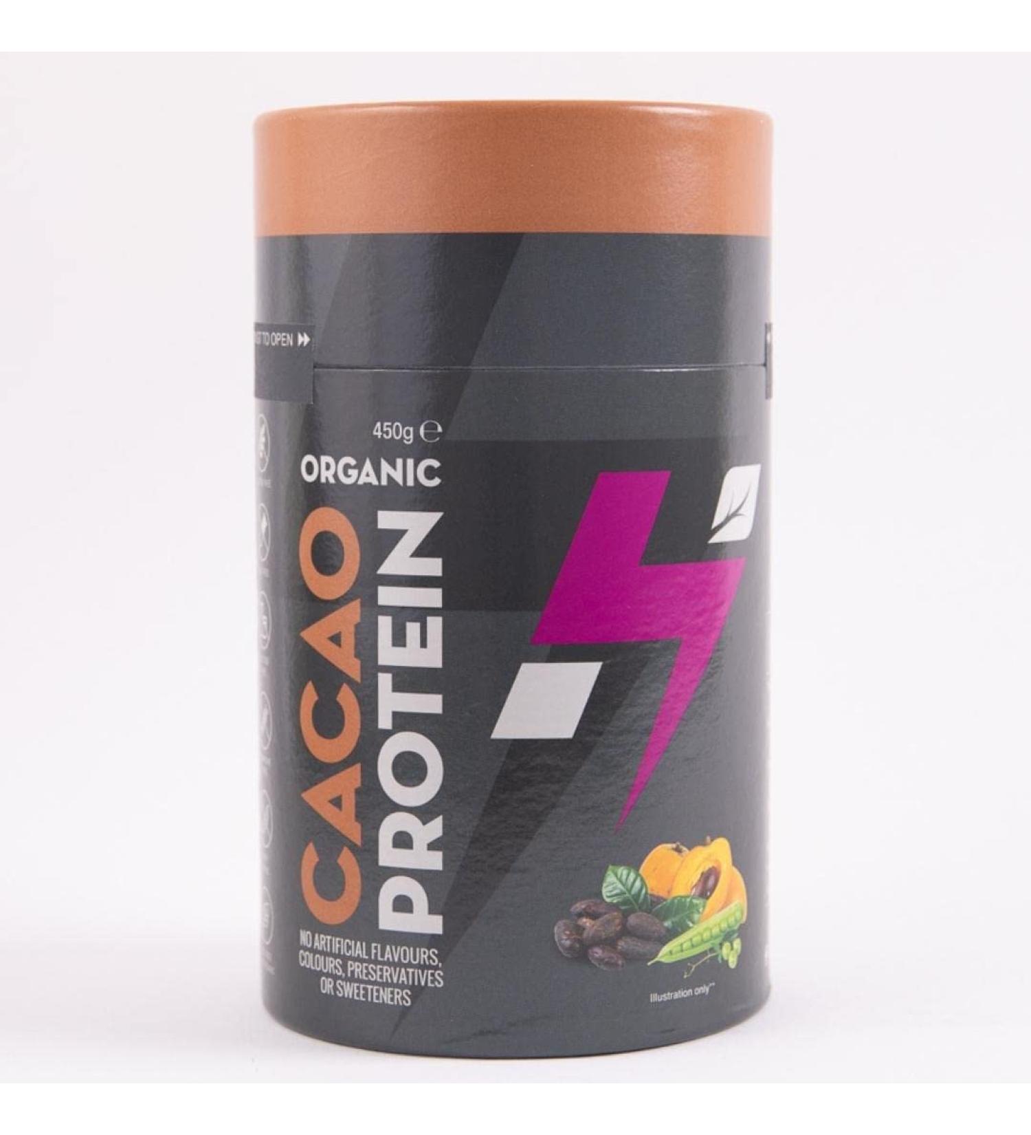 Hylife Nutrition Organic Cacao Vegan Protein Powder - 450g (15 Servings) | Dairy, Gluten and Soy Free - Buy Online on GoSupps.com