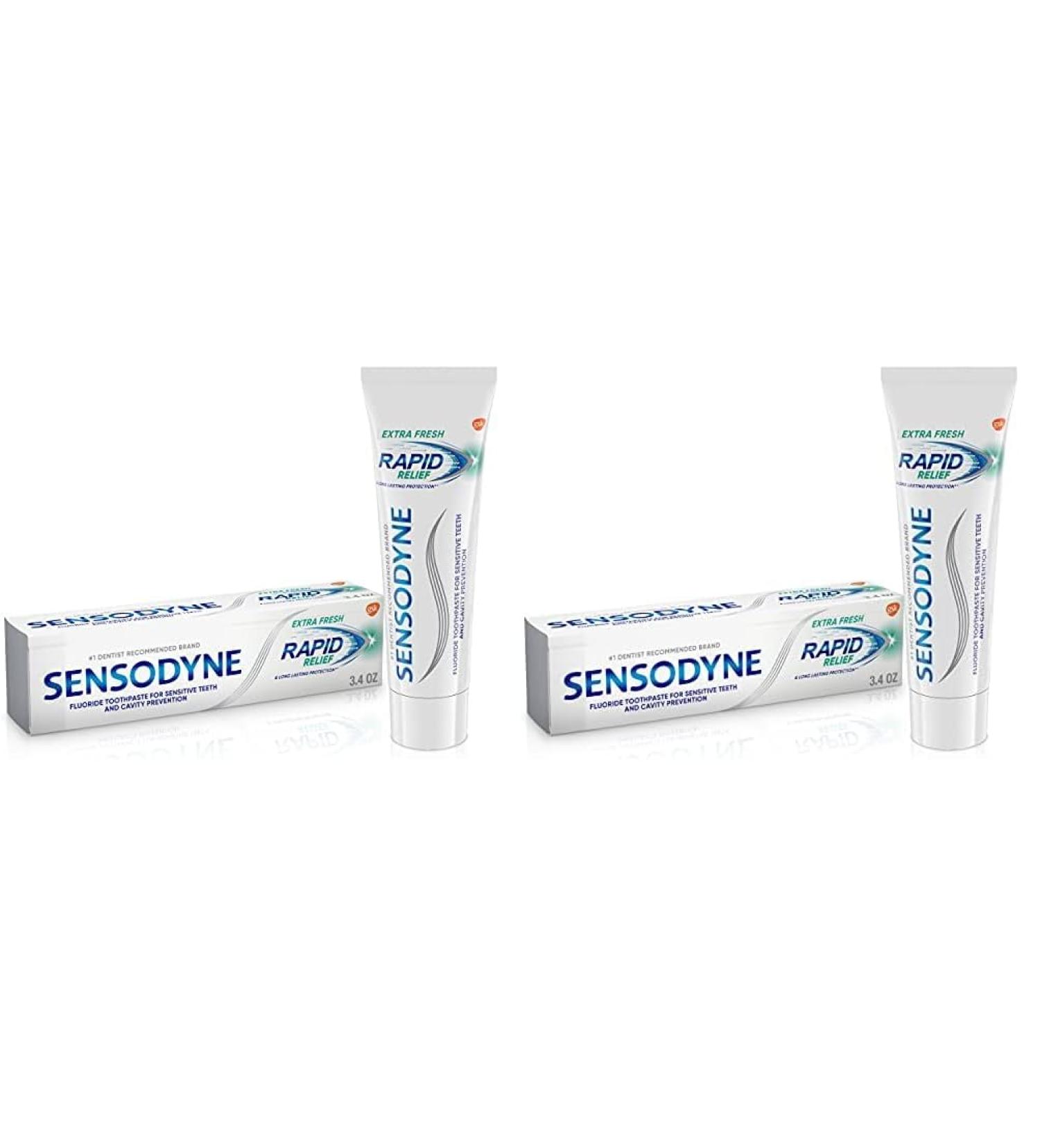 Sensodyne Rapid Relief Sensitive Toothpaste - Cavity Prevention & Sensitive Teeth Treatment (3.4 oz Pack of 2) - Buy Internationally - Buy Online on GoSupps.com