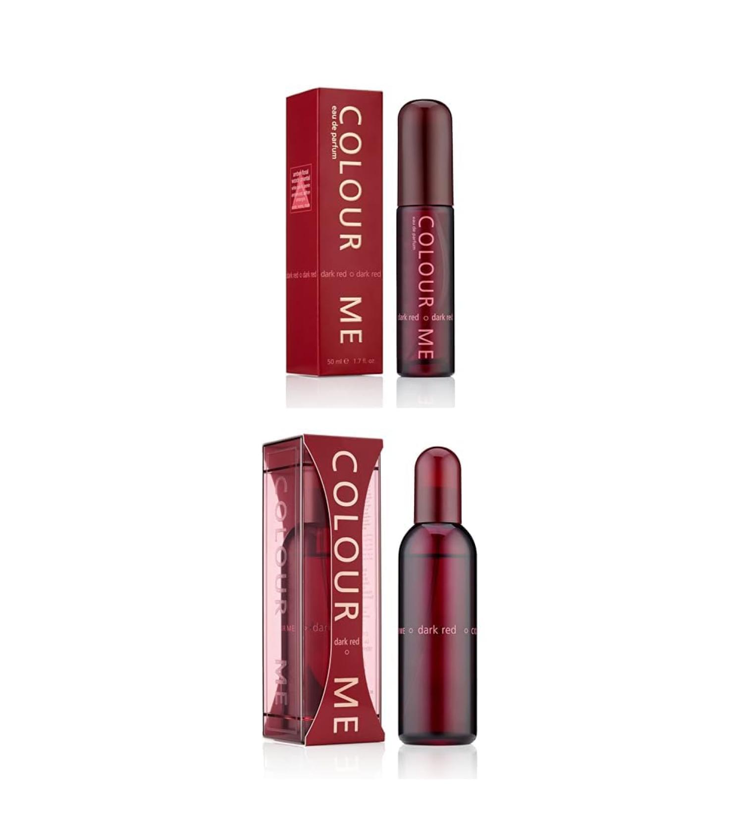 COLOUR ME Dark Red Fragrance Set by Milton-Lloyd - EDP Spray Perfumes for Women - Amber Floral Woody Scent - White Peach and Jasmine Notes - Blended with Ambergris and Saffron - for Elegant Ladies