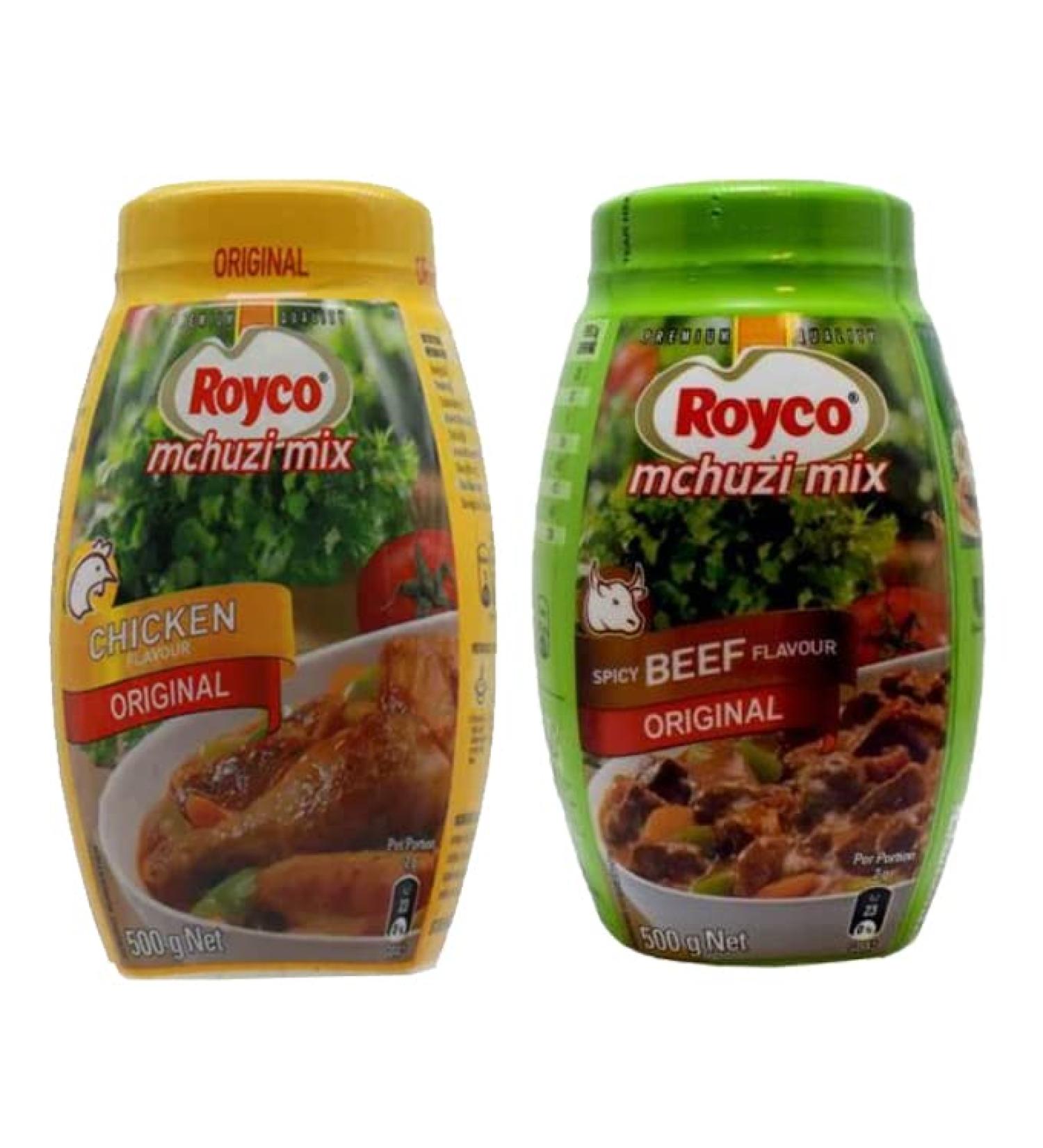 Royco Mchuzi Mix Seasoning Beef Powder Flavor 500g Bundled with Royco Chicken Mix 500g - Buy Online on GoSupps.com