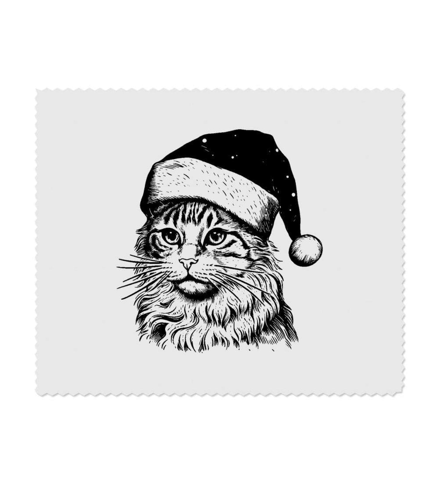 Buy 2 Microfiber Glasses Cleaning Cloths - Christmas Cat Design | International Shipping Available - Buy Online on GoSupps.com