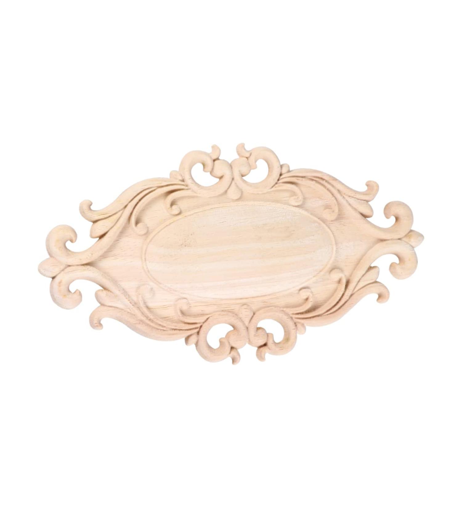 Alipis 1pc Decor Furniture Center Applique Carved Corner Onlay Wood Onlay Frame Modeling Dressing Table - Buy Online on GoSupps.com