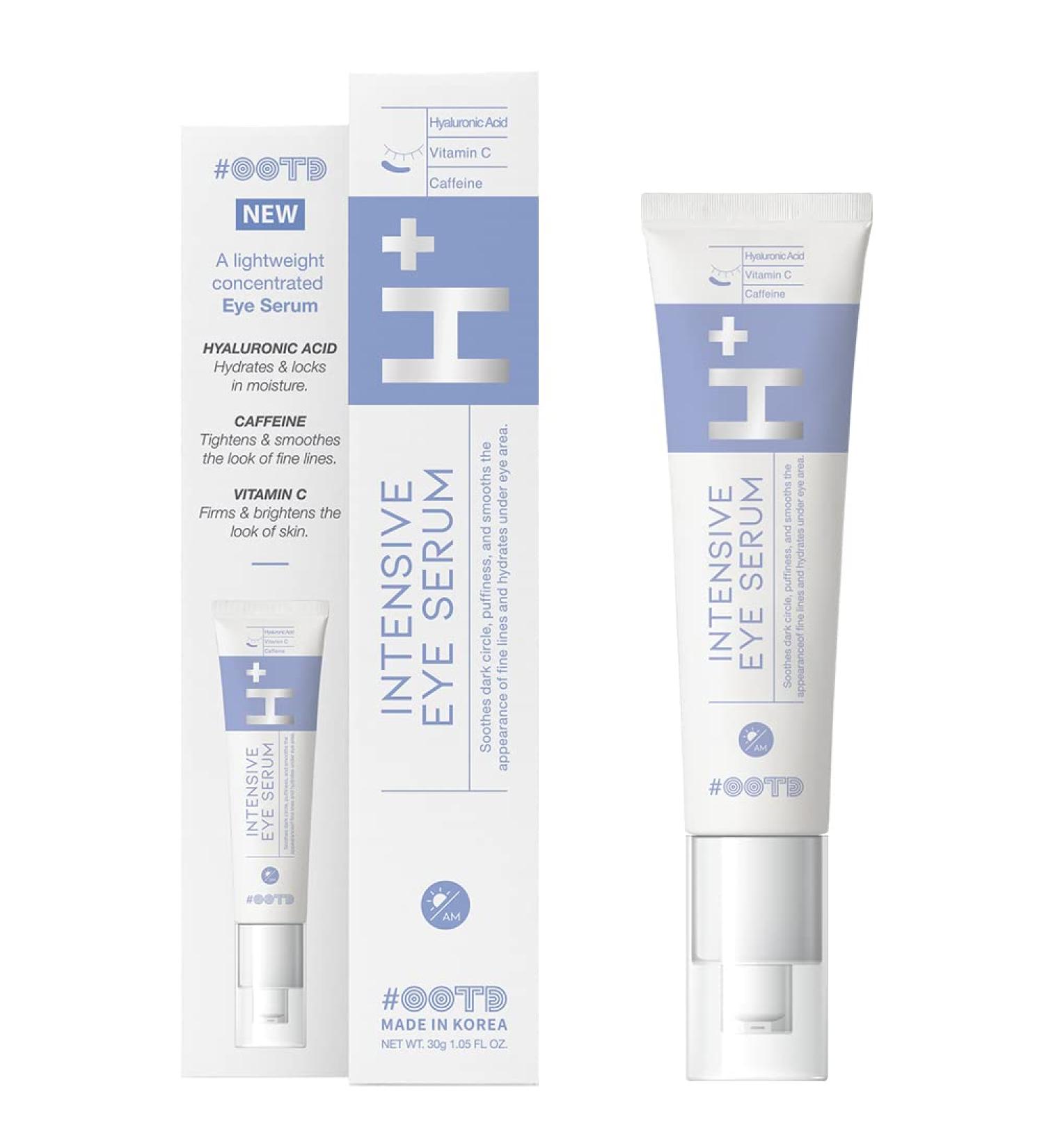 OOTD Vegan Eye Serum Cream with Hyaluronic Acid, Vitamin C, Caffeine | Dark Circle Treatment | 30g | Made in Korea | EVE Vegan Certified - Buy Online on GoSupps.com
