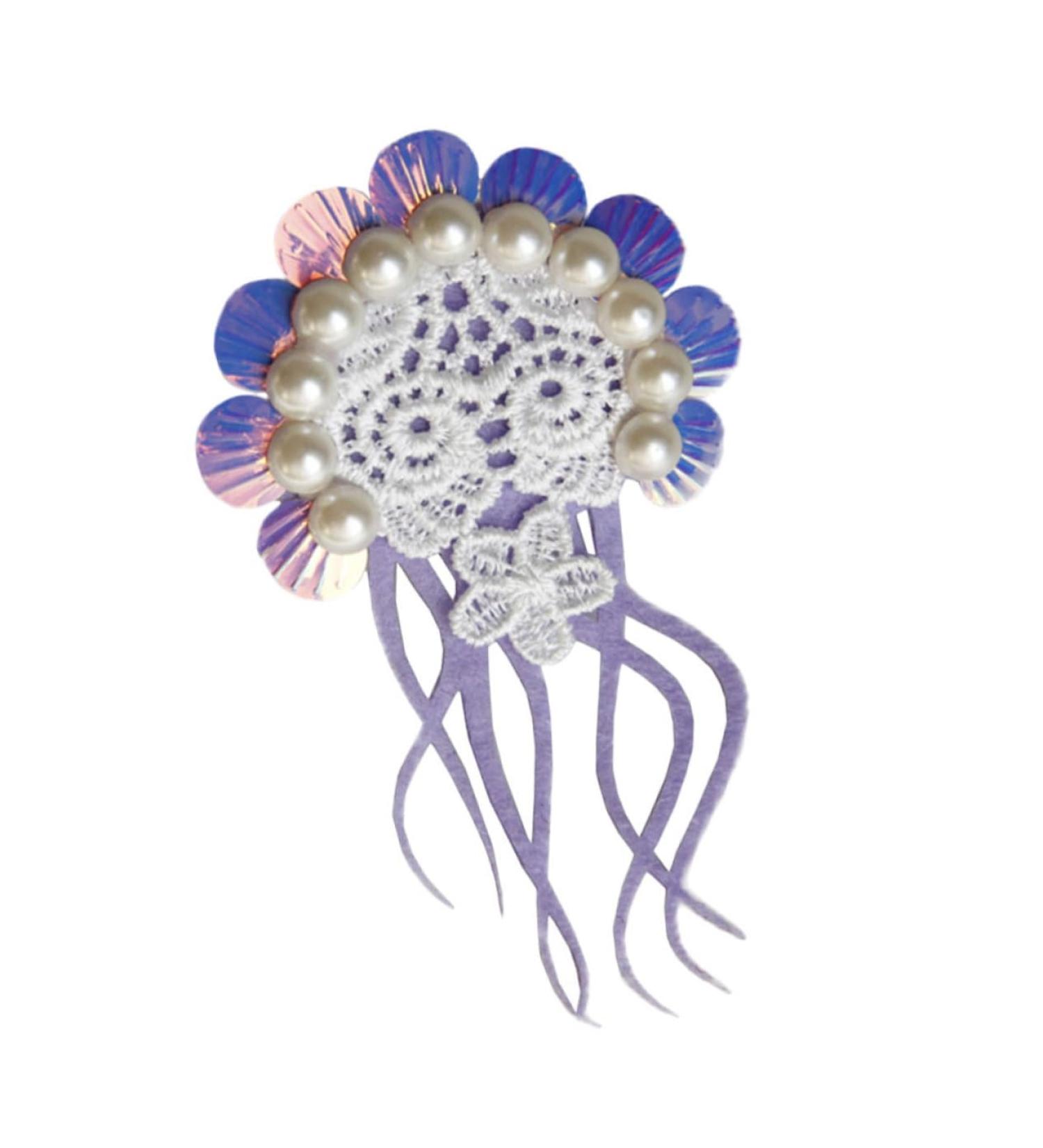 Beaupretty Fake Jellyfish Hair Clip Vocation Hair Sea Shell Pearl Hair Clip Bridal Side Clip Hair Barrettes for Women Hair Ties Holders Girl Hairpin Ocean Vacation Octopus Purple Faux Pearls - Buy Online on GoSupps.com