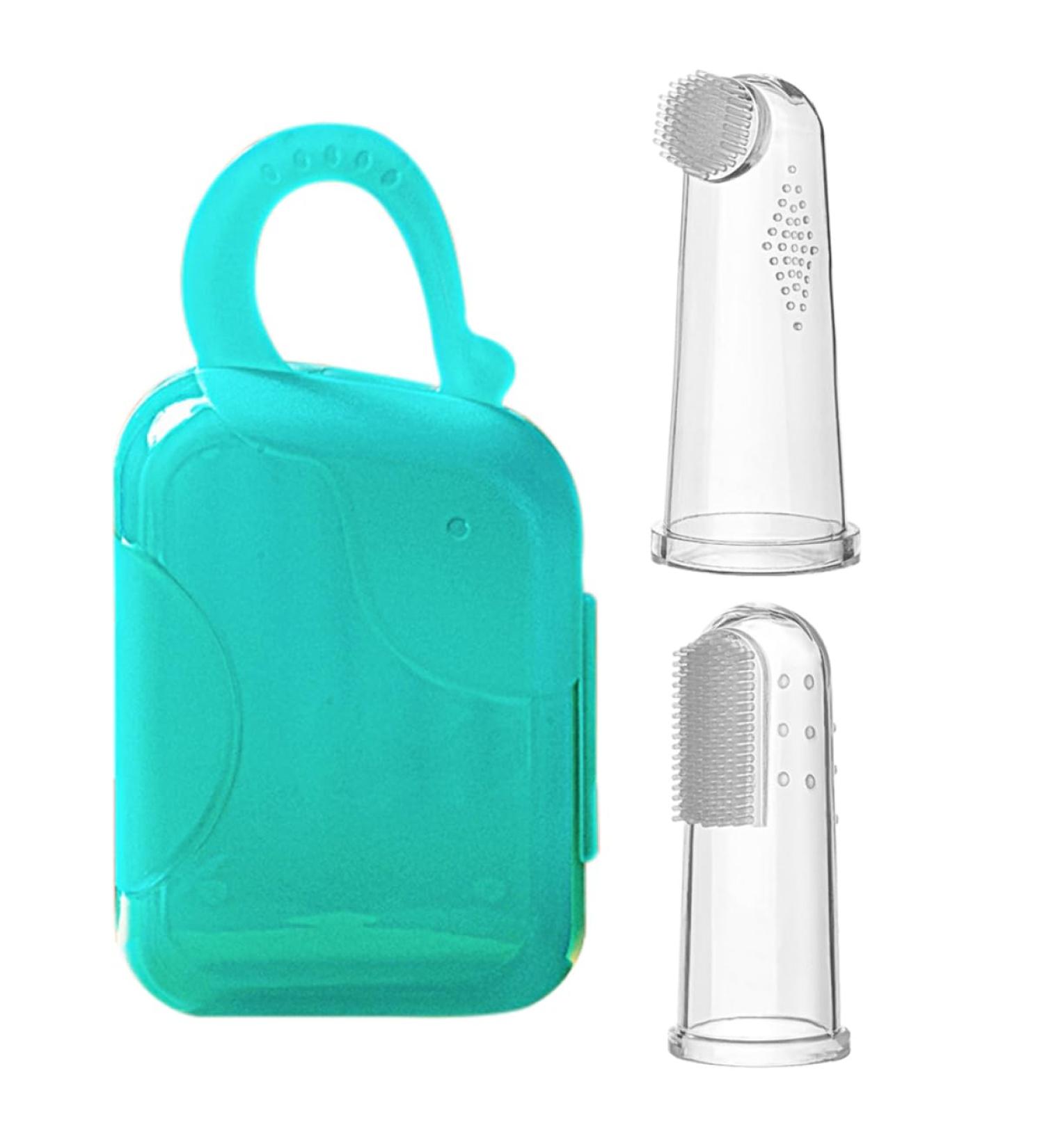 Minkissy Finger Toothbrush Set - Portable Gum Massager & Toddler Toothbrushes - 3 Pack with Carrying Bag for Babies & Children - Buy Online on GoSupps.com