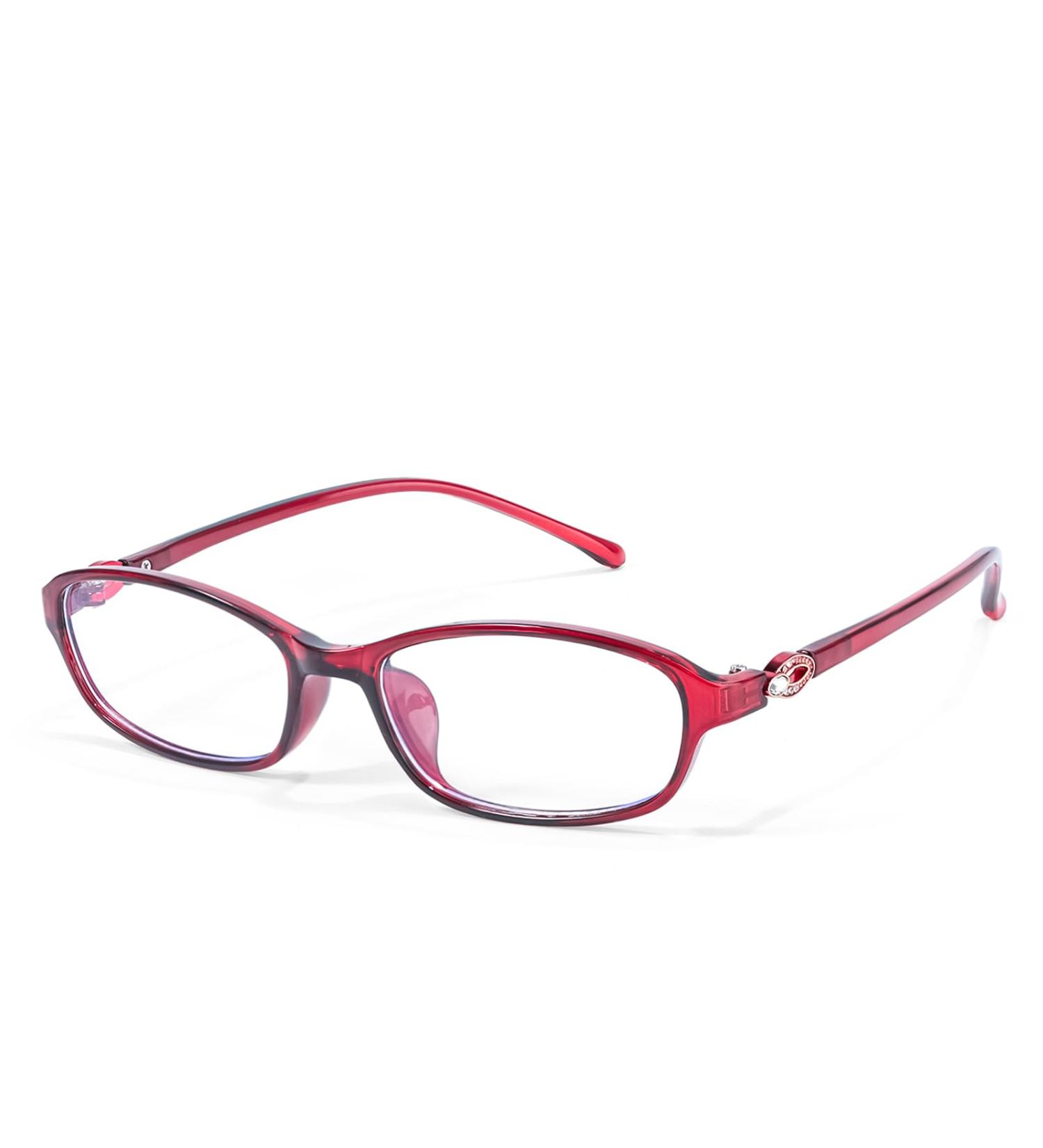SIPHEW Fashion Y2K Fake Glasses for Women | Trendy Clear Cosplay Eyewear & Anti-Blue Light Protection - A3 Clear Red - Buy Online on GoSupps.com