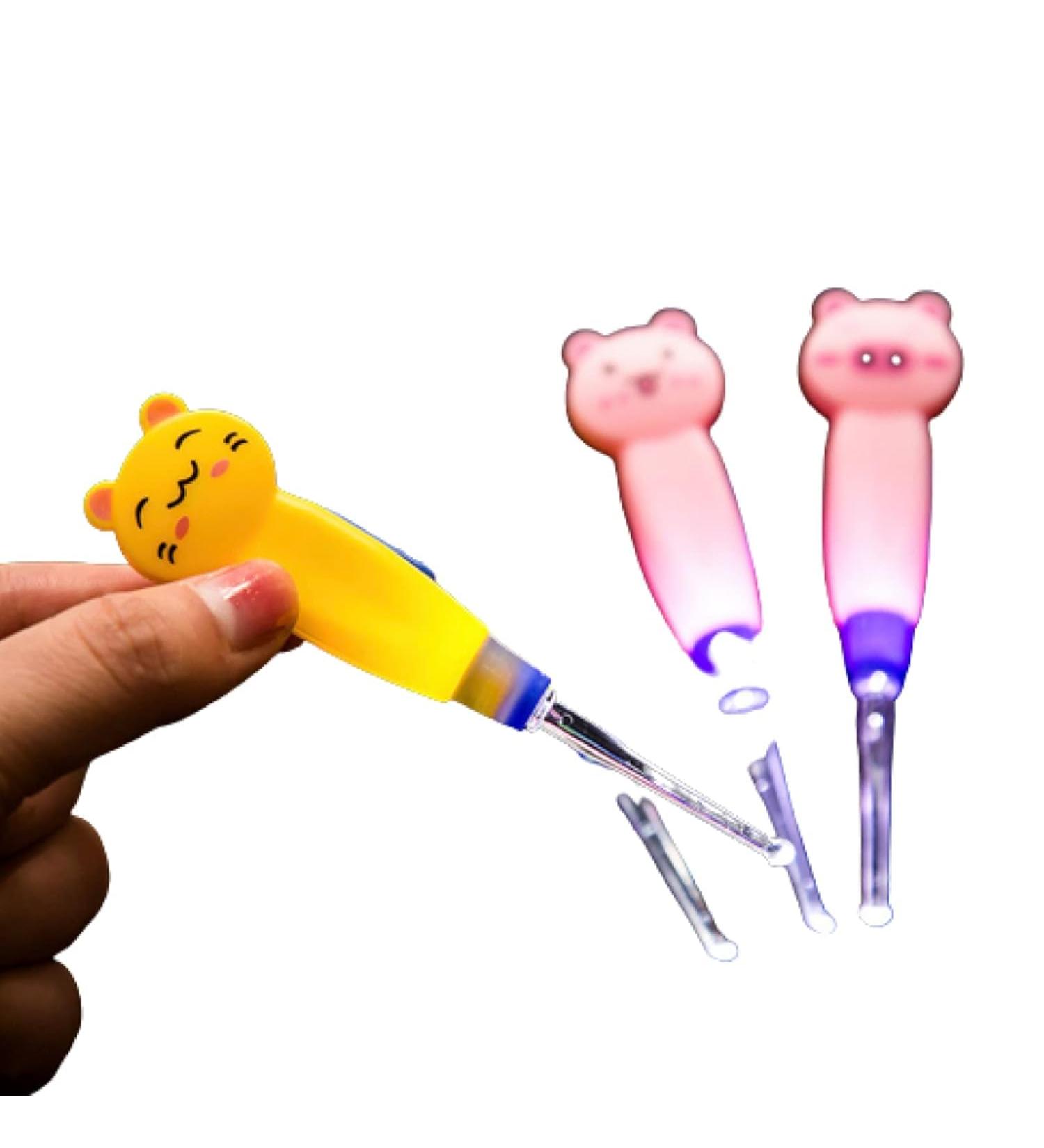 1Pc Cute Flashlight Earpick Earwax Cleaning and Removal Tools Light Led Earpick Wax for Adults and Children Ear Safe - Buy Online on GoSupps.com