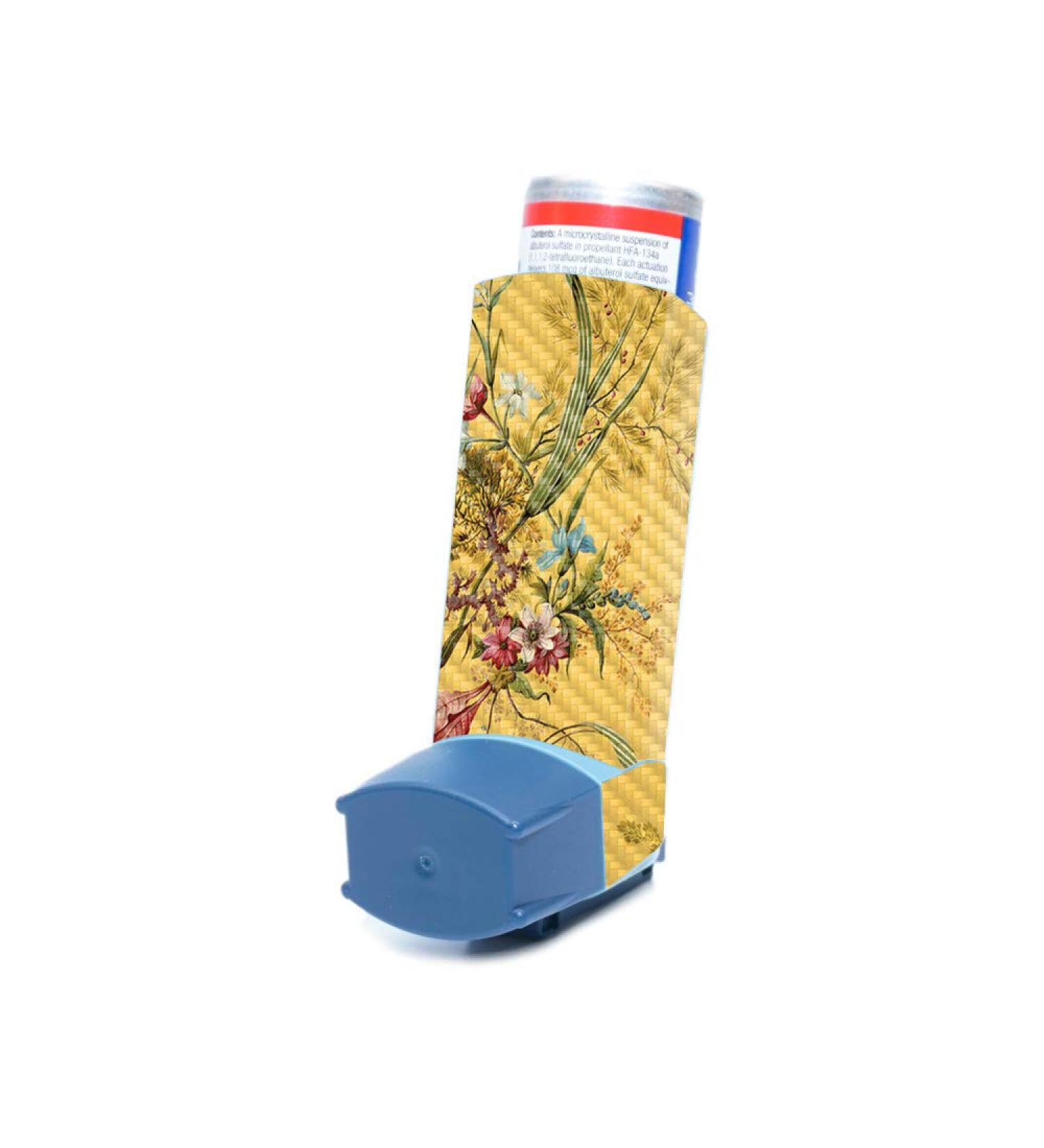 MightySkins Yellow Marble End Carbon Fiber Skin for Ventolin HFA Asthma Inhaler | Protective & Durable Finish | Easy to Apply & Remove | Made in the USA - Buy Online on GoSupps.com